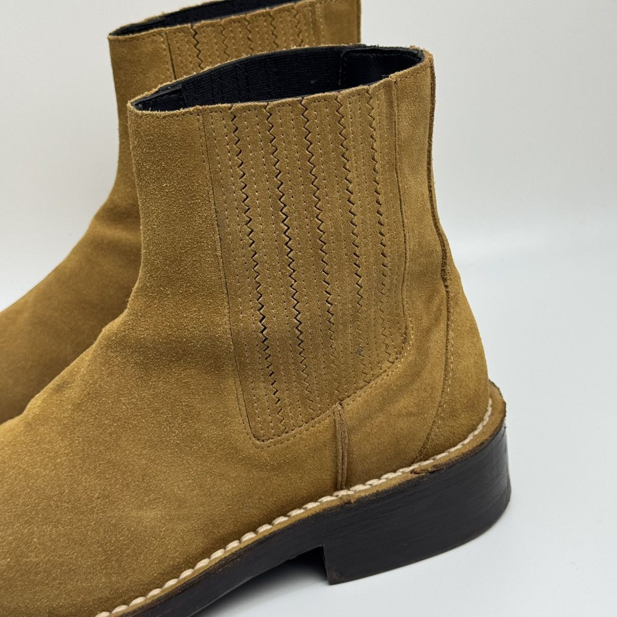 Kenzo Kenzo Kolorado Square Moc Toe Chelsea Boots - Tan Suede Size US 9 / EU 42 - 4 Thumbnail