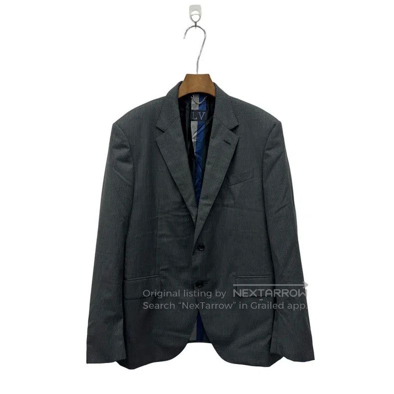 Louis Vuitton Louis Vuitton Gray striped wool blazer Size 54R - 1 Thumbnail