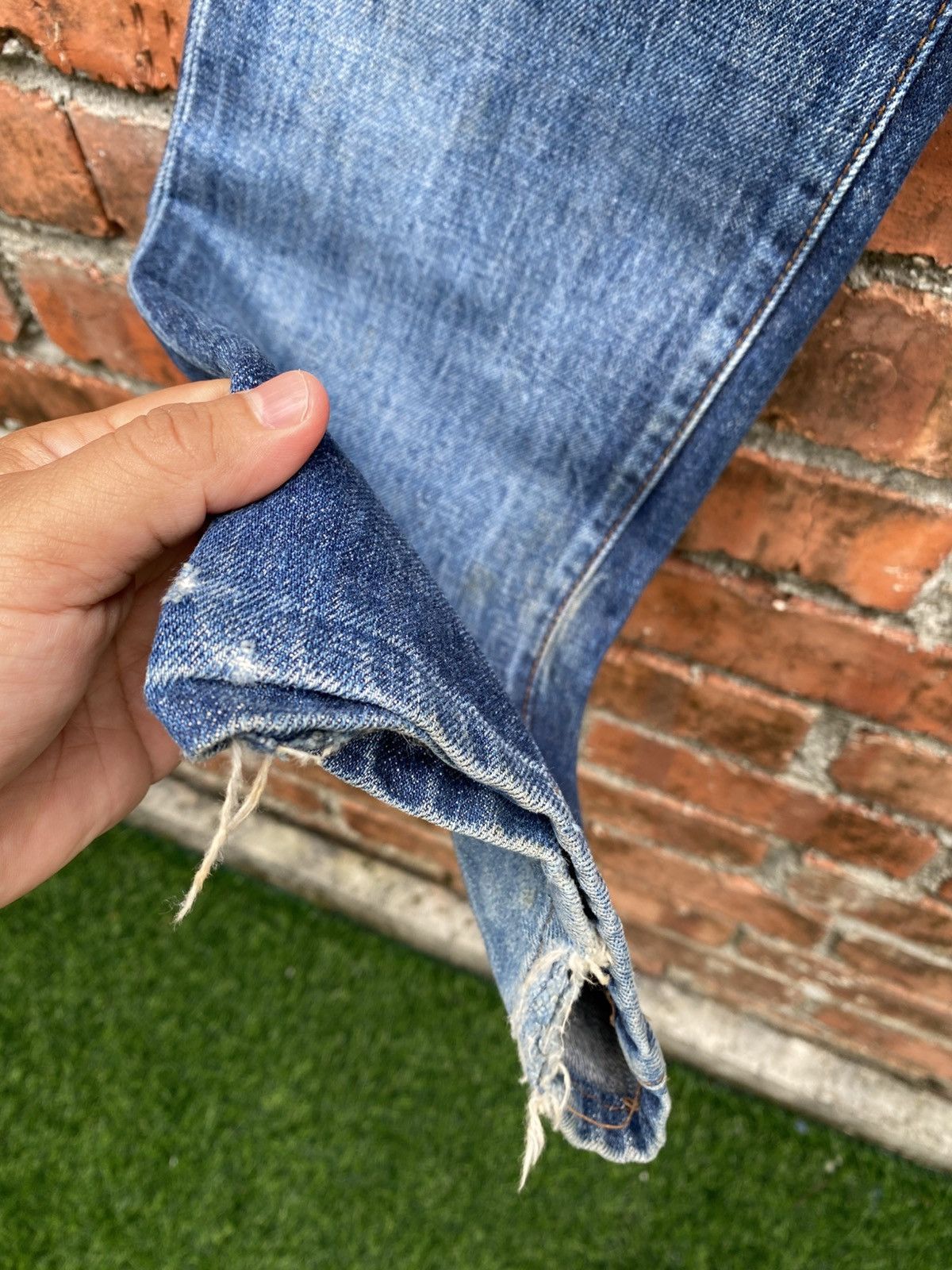 Levi's Vintage Clothing W29x32 Vintage levi's 502 big E redline denime distresed Size US 29 - 4 Thumbnail