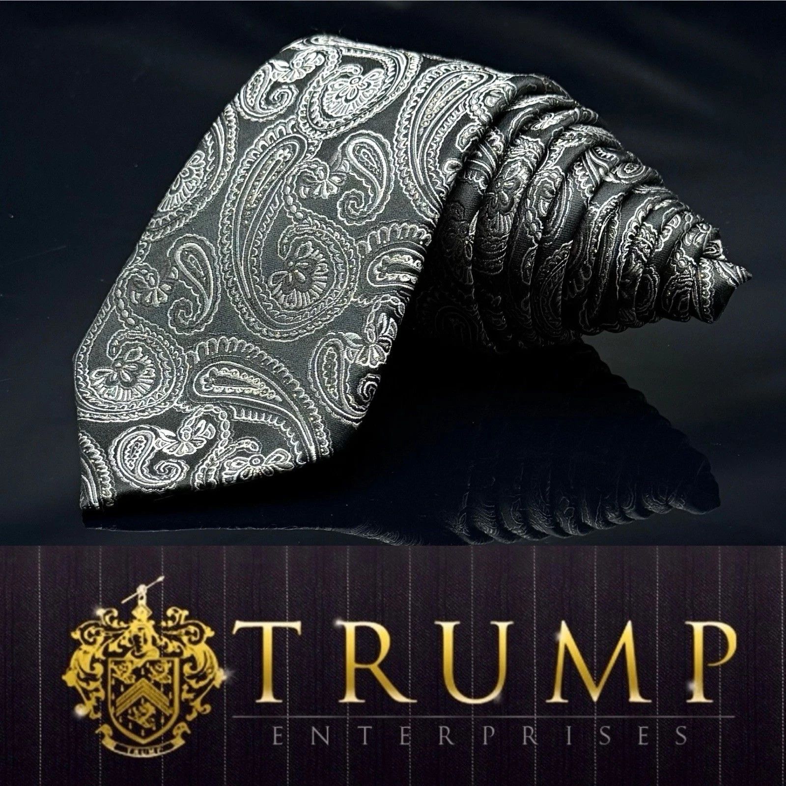 Donald J Trump Signature Collection Silk Men Tie Black