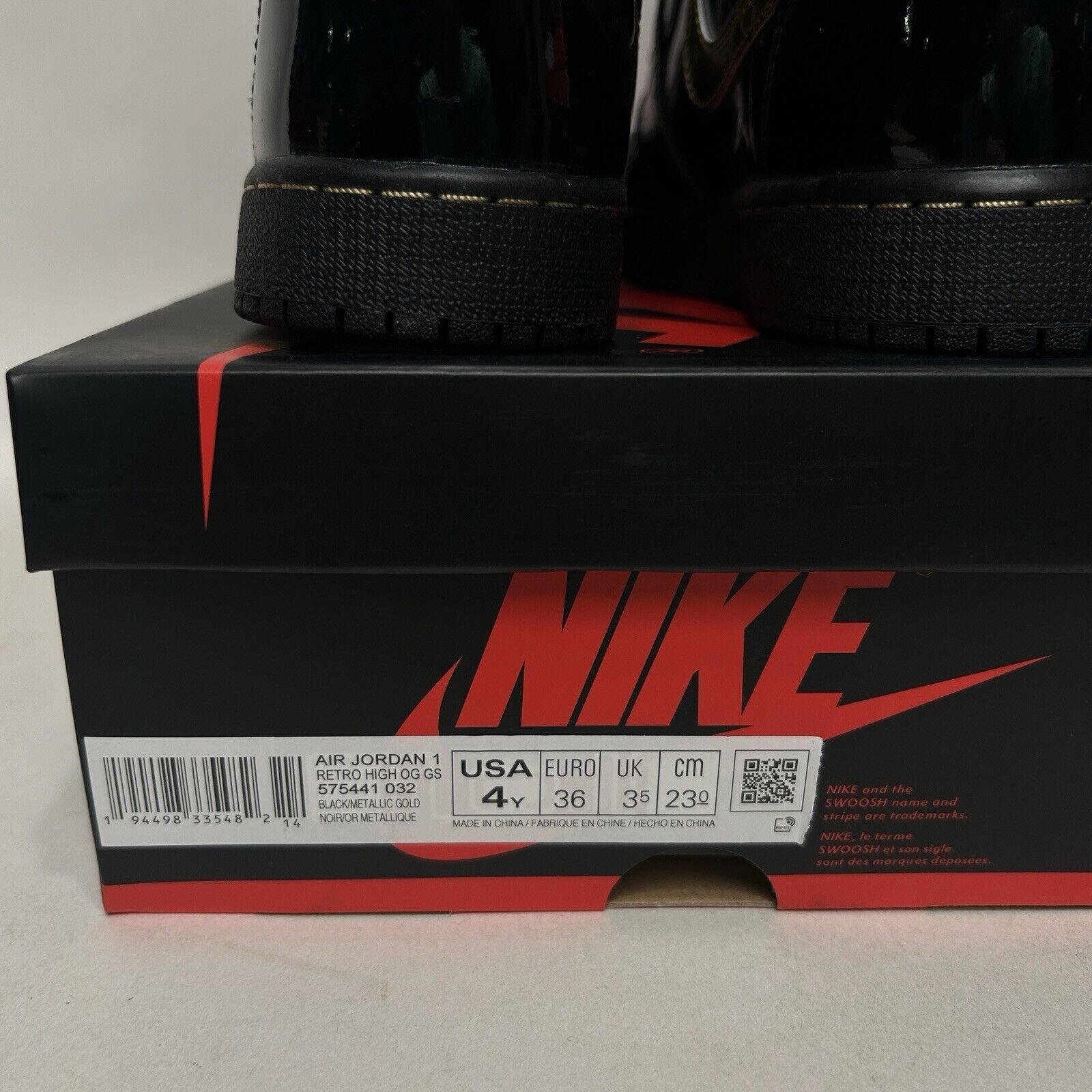 Nike Nike Air Jordan 1 High OG GS “Black Metallic Gold” 2024 Size US 5.5 / IT 35.5 - 5 Thumbnail