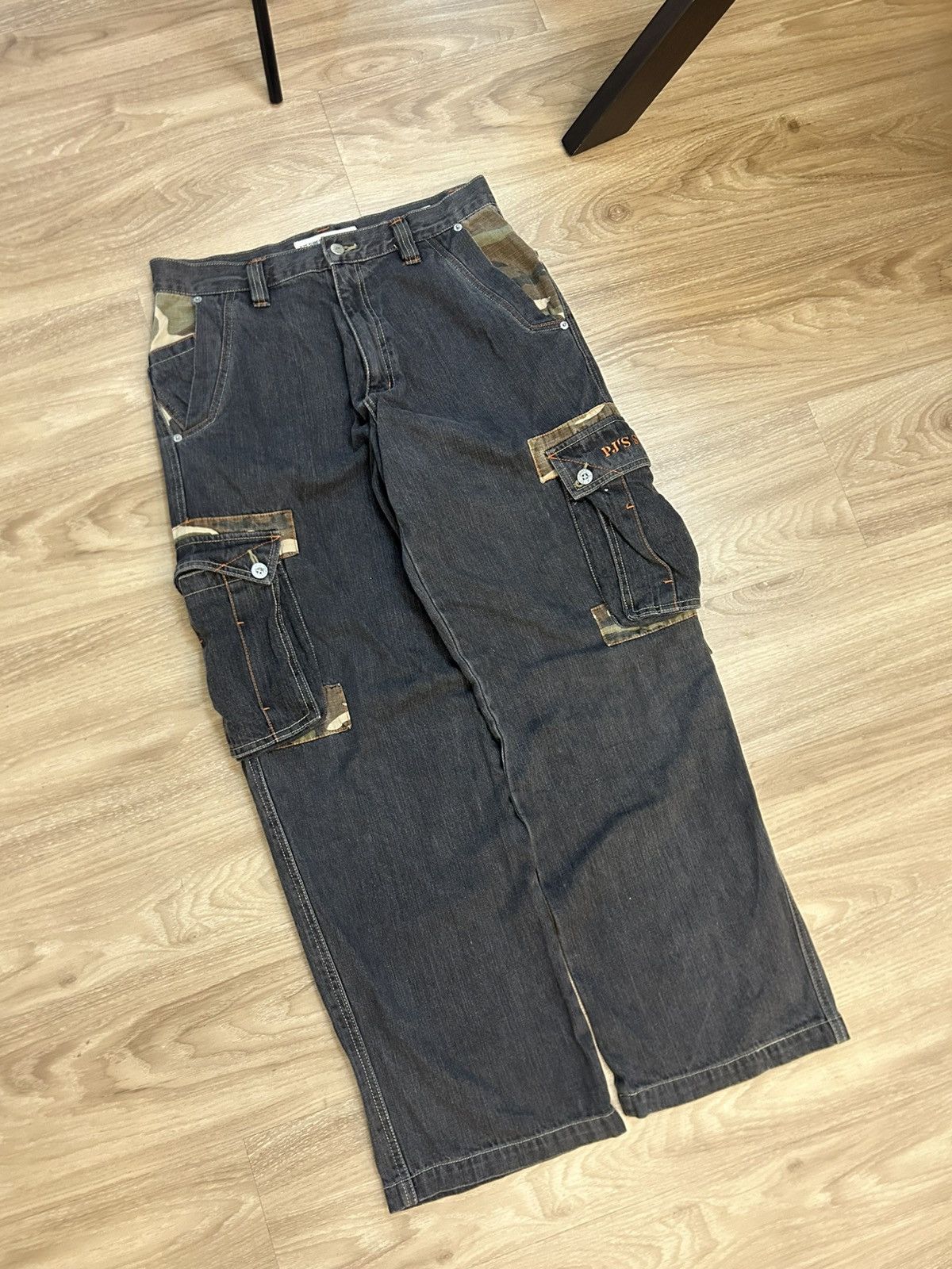 Vintage VINTAGE PJ'S SURF Baggy Denim Cargo Pants Camo Patchwork Y2K Size US 32 / EU 48 - 2 Thumbnail
