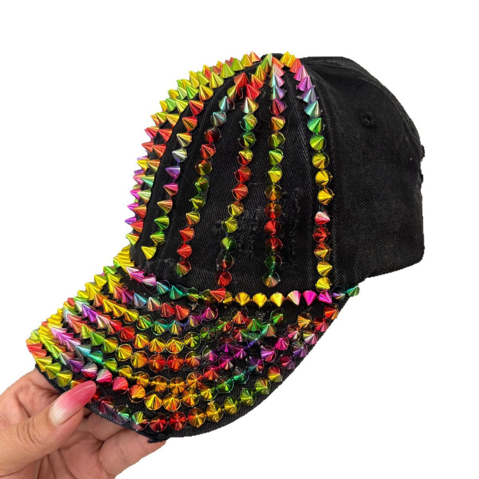Other Spike Pyramid Stud Baseball Cap | Punk Multicolour Street Size ONE SIZE - 5 Thumbnail