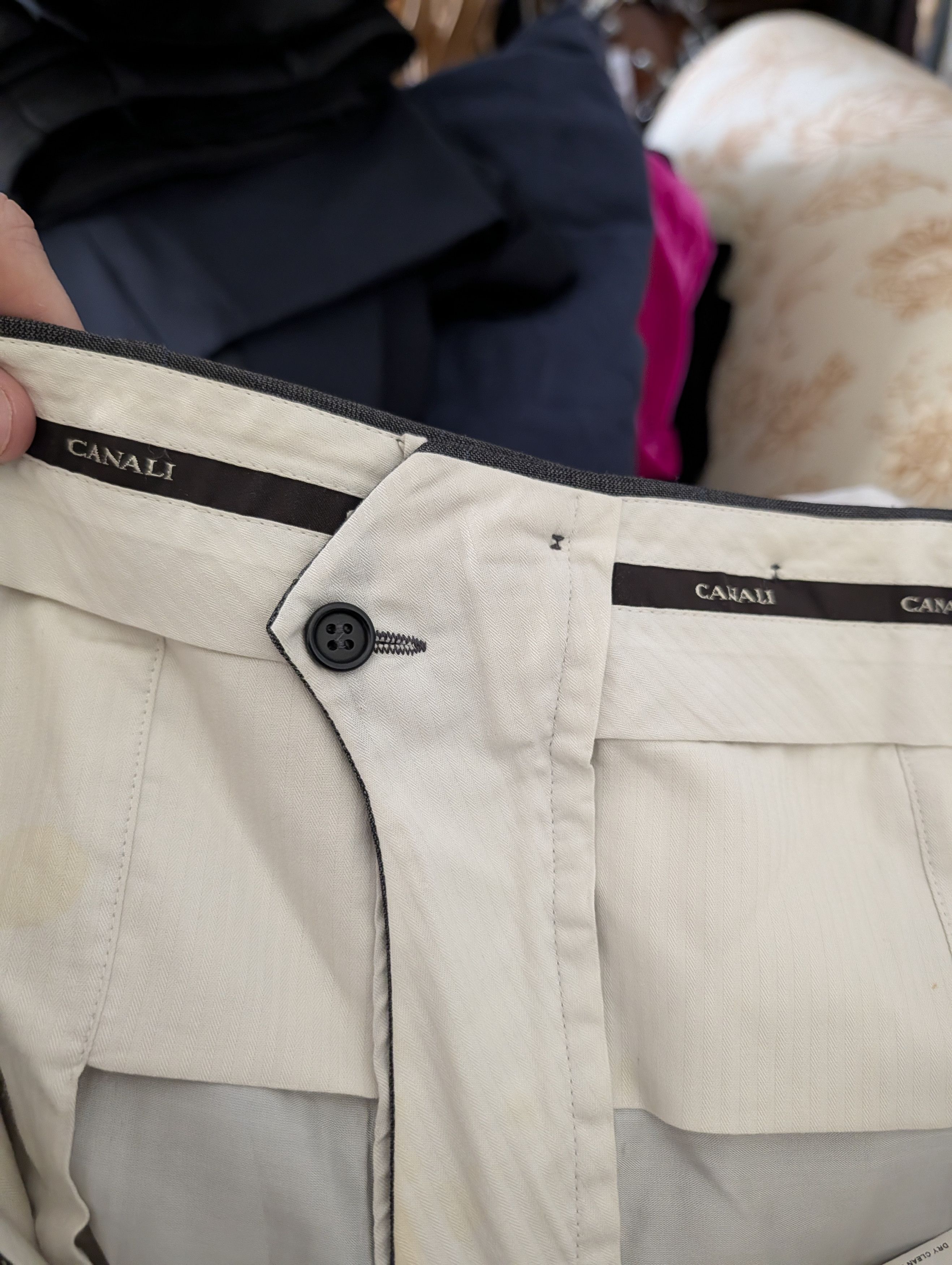 Canali Gray plaid cuffed Woolmark wool Italian trousers 37" Size US 37 - 10 Thumbnail
