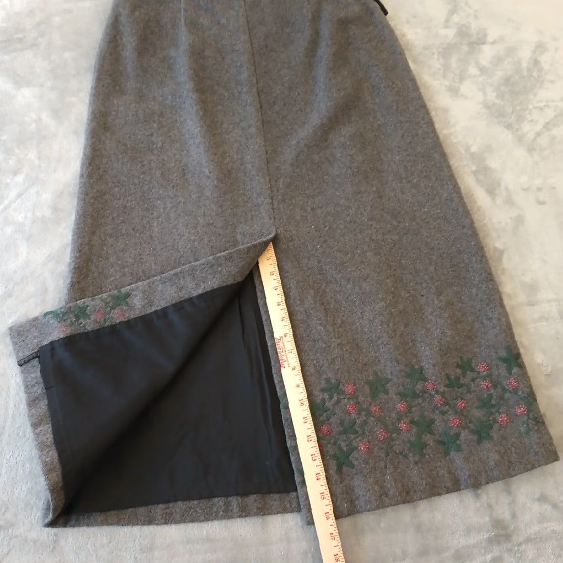 Vintage Cabela's Skirt Women's Long Maxi Lined Slit Gray Polyester Wool Acrylic Size 16 Vintage No Size 38" / US 16 / IT 52 - 6 Thumbnail