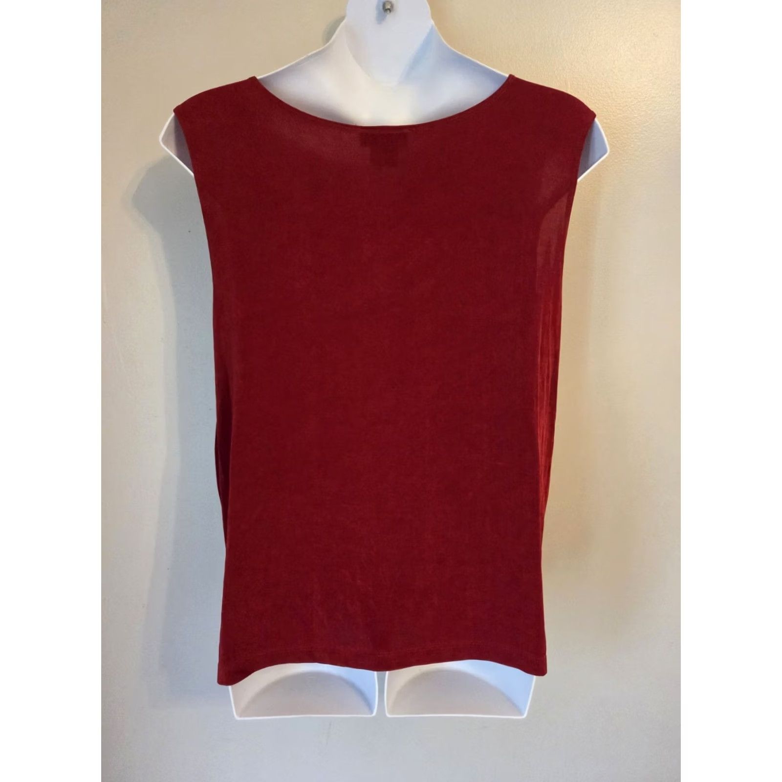 Vintage NYPL Collection Woman Red Slinky Sleeveless Tank Top Shirt 3X Plus Size XXL / US 16-18 / IT 52-54 - 4 Thumbnail