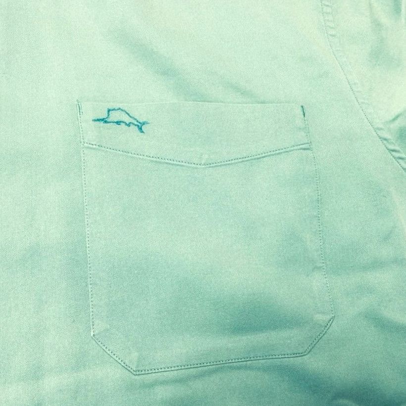 Tommy Bahama Tommy Bahama Shirt Mens 2XL Green Oasis Twill Solid Button Up Long Sleeve Logo Size US XXL / EU 58 / 5 - 5 Thumbnail