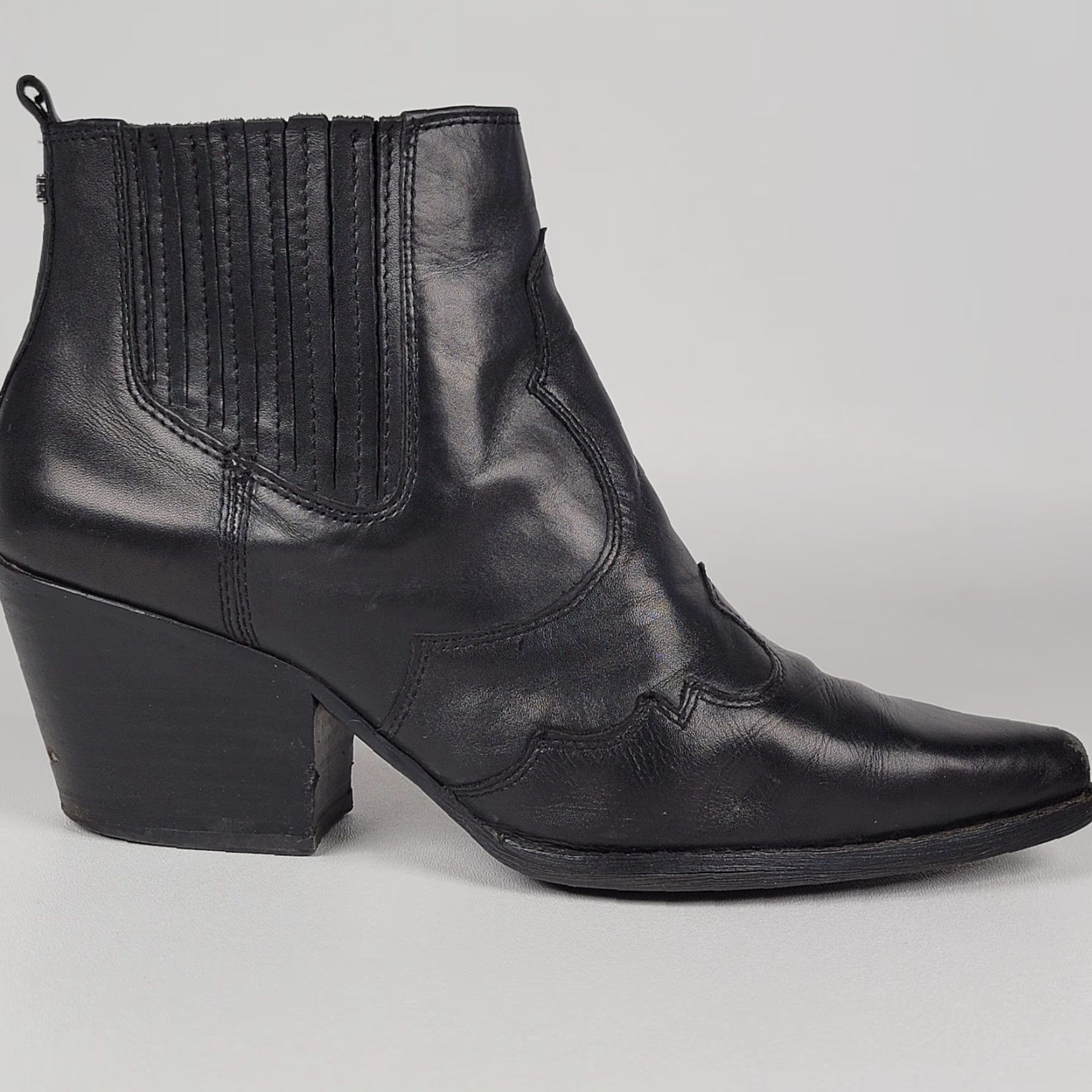Sam Edelman Sam Edelman Black Winona Leather Western Boots Women 9 M Size US 9 / IT 39 - 3 Thumbnail