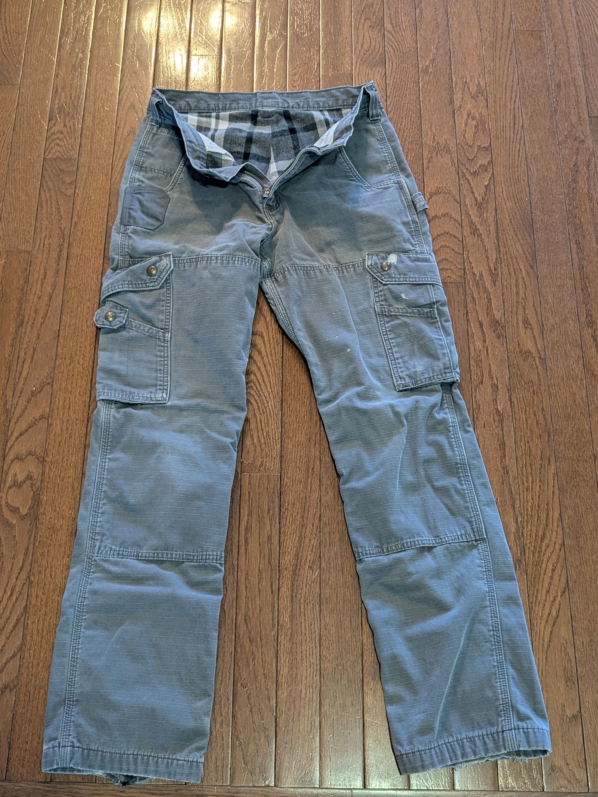 Carhartt Carhartt Ripstop Flannel Lined Double Knee Cargo Pants 30x32 Size US 30 / EU 46 - 4 Thumbnail