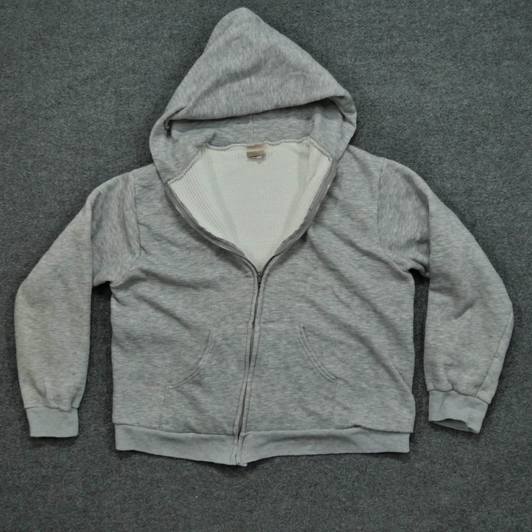 Vintage VINTAGE Bassett Walker Hoodie Full Zip L Mens Large Grey Thermal Lined 90s Size US L / EU 52-54 / 3 - 5 Thumbnail