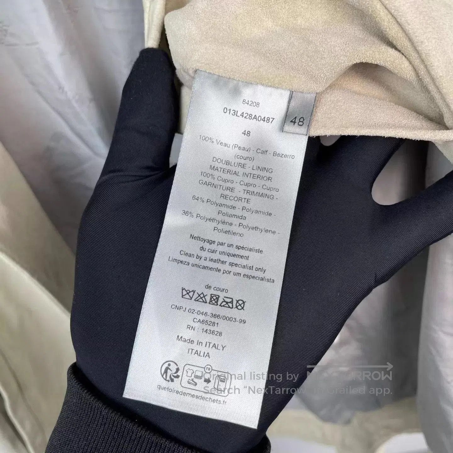 Dior Beige Leather Jacket with Collar . Size US M / EU 48-50 / 2 - 2 Thumbnail