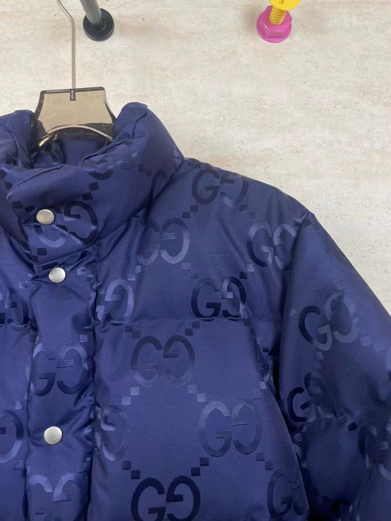 Gucci Gucci Blue dark pattern old flower full logo down jacket 25 Size US M / EU 48-50 / 2 - 3 Thumbnail