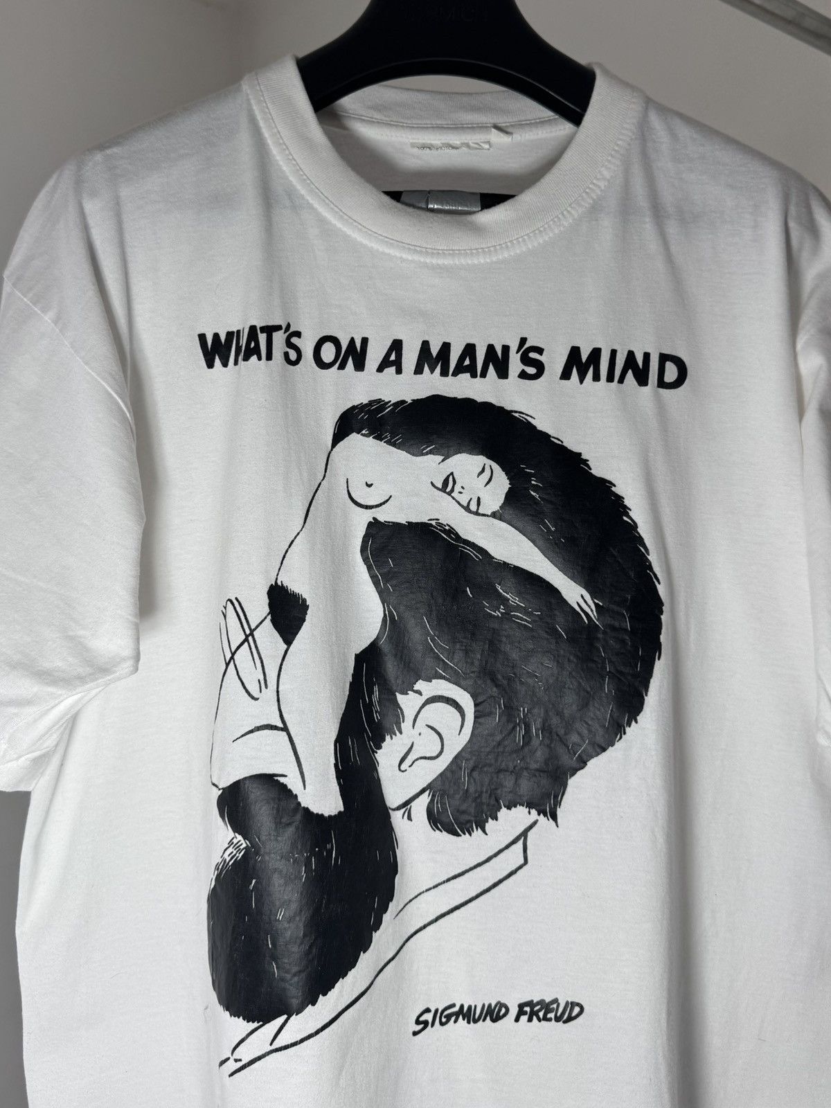 Band Tees Vintage 90s Simgund Freud Whats On A Man’s Mind Art Tee L Size US L / EU 52-54 / 3 - 3 Thumbnail