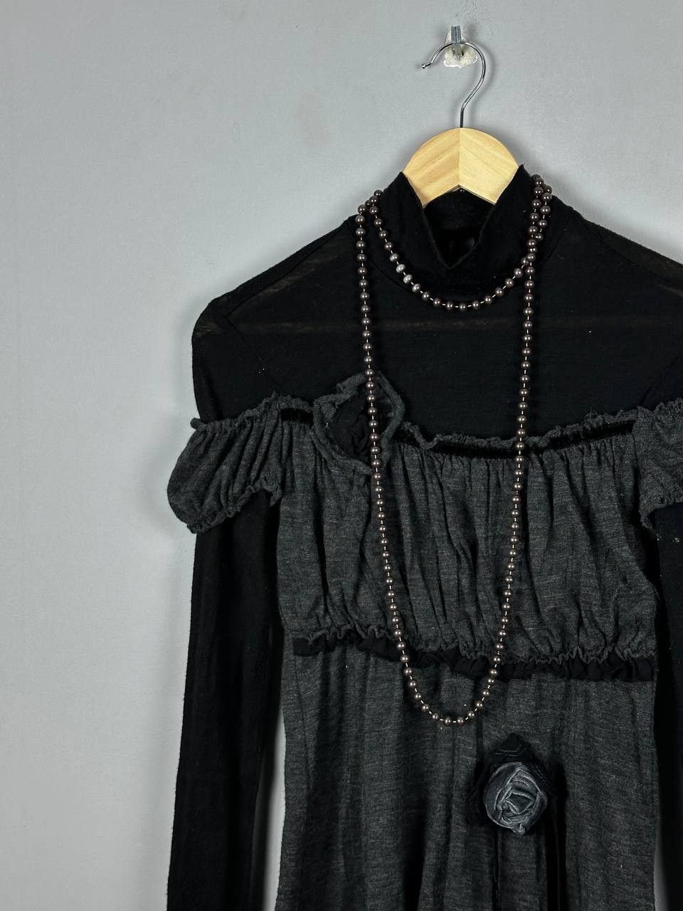 Vintage Avant Garde Opium Grunge Gothic Long Sleeve Top Size M / US 6-8 / IT 42-44 - 3 Thumbnail