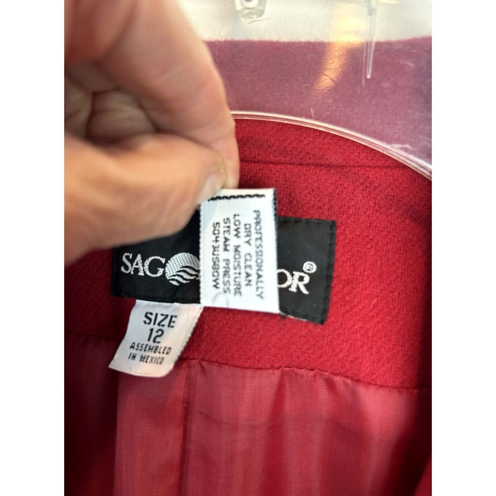 Vintage VINTAGE Sag Harbor Blazer Womens 12 Red Wool Quiet Luxury Old Money Oversized Button Front Classic Coat Mid-Length Mens? Size XL / US 12-14 / IT 48-50 - 7 Thumbnail