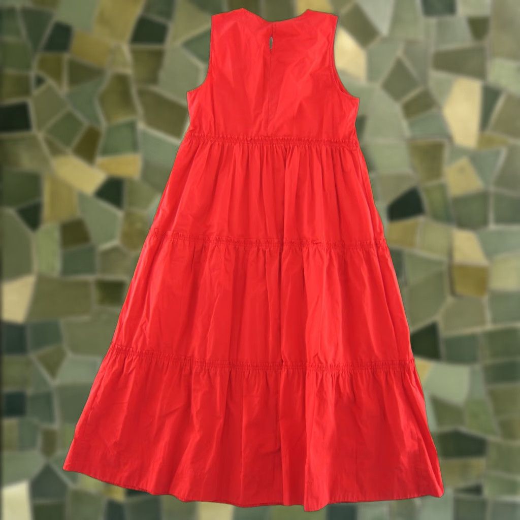 Madewell Madewell Red 100% Cotton Sleeveless Tiered Long Maxi Tank Sun Dress Small Shirt Womens Size S / US 4 / IT 40 - 1 Thumbnail