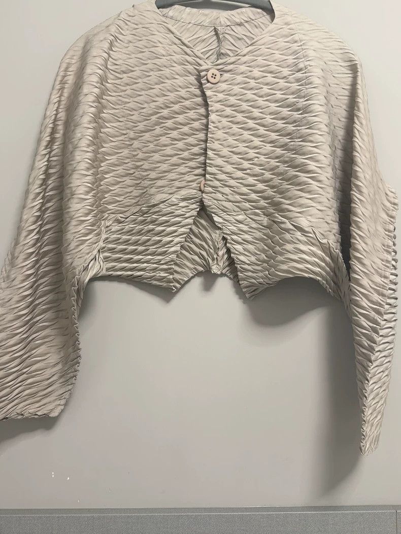 Issey Miyake Issey Miyake size:2 A grey main line fish-scale cardigan Size XS / US 0-2 / IT 36-38 - 2 Thumbnail