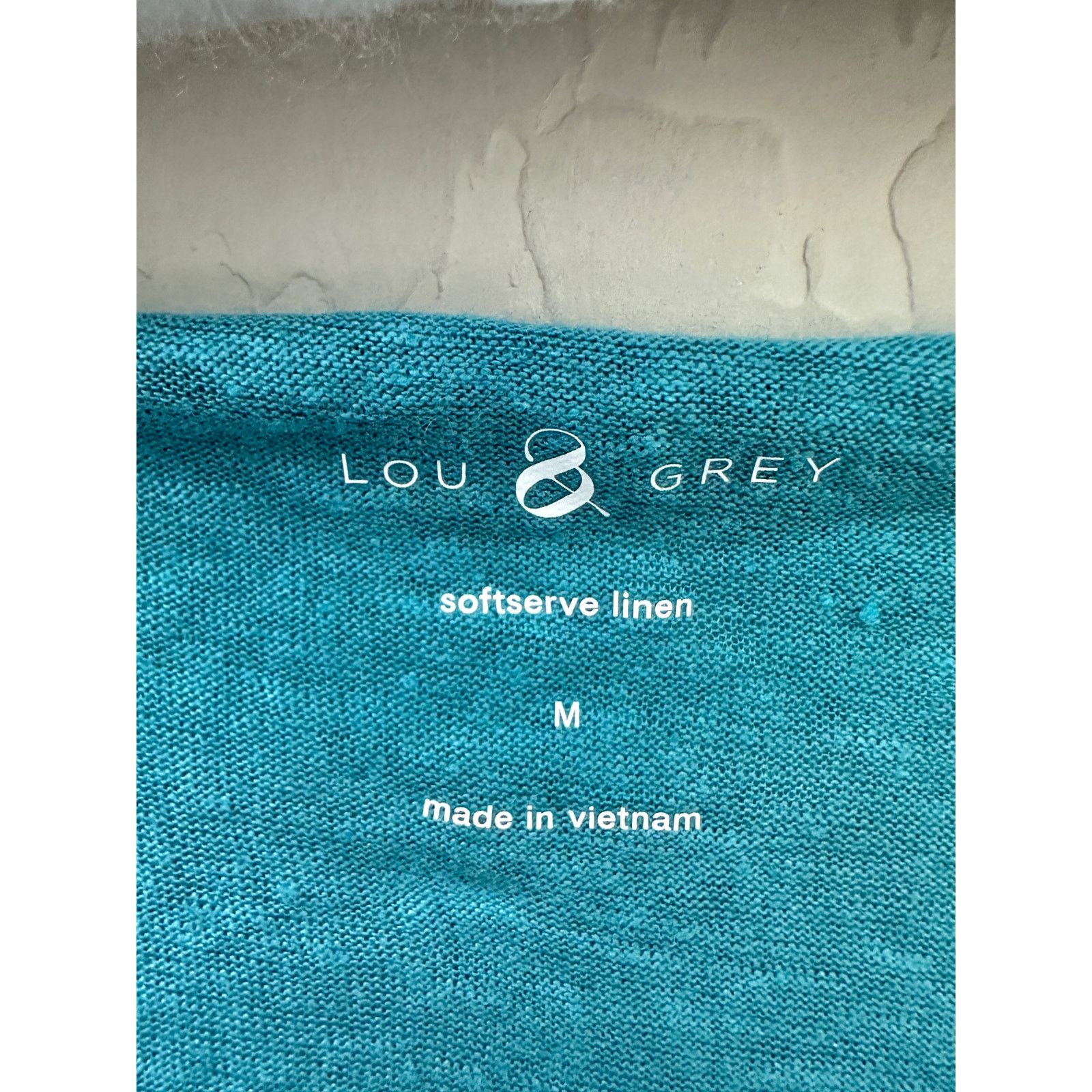 Lou & Grey LOU & GREY | Linen Blue Scoop Neck Short Sleeve Cropped Tee Size M / US 6-8 / IT 42-44 - 5 Thumbnail