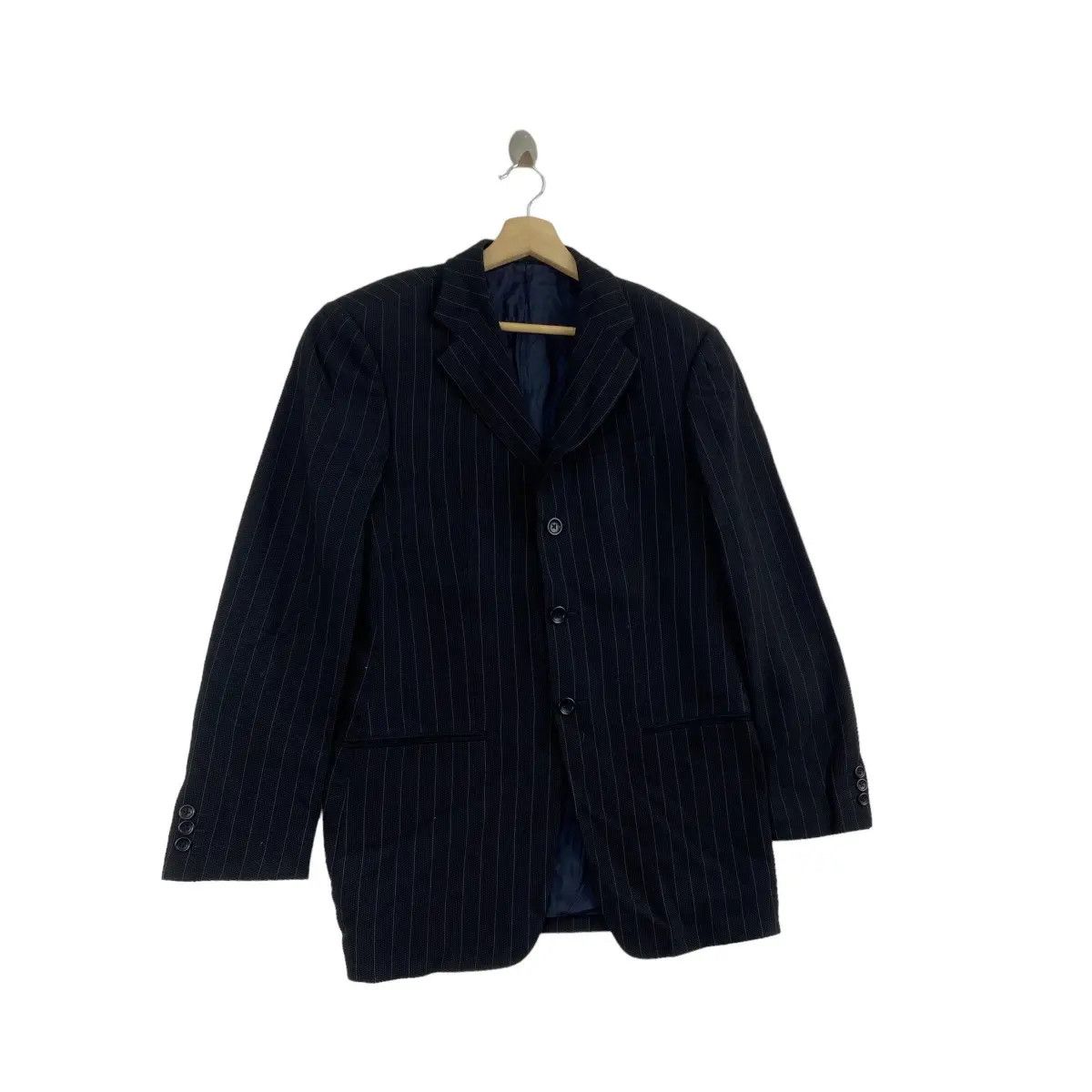 Giorgio Armani Vtg GIORGIO ARMANI COLLEZIONI Striped Blazer 2 Button Sport Size 38R - 3 Thumbnail
