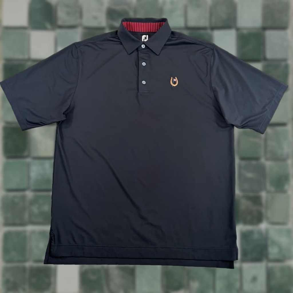 Footjoy FootJoy x Golden Horseshoe Golf Club Performance Polo Shirt Black L Mens Short Sleeve Logo Polo Summer Spring golf regular fit Size US L / EU 52-54 / 3 - 1 Thumbnail