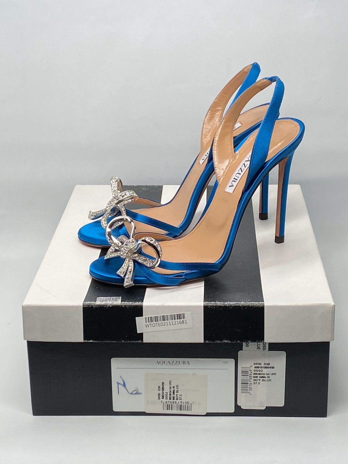 Aquazzura Aquazzura Babe Neon Satin Stiletto Sandals size 37.5 Size US 7.5 / IT 37.5 - 13 Thumbnail