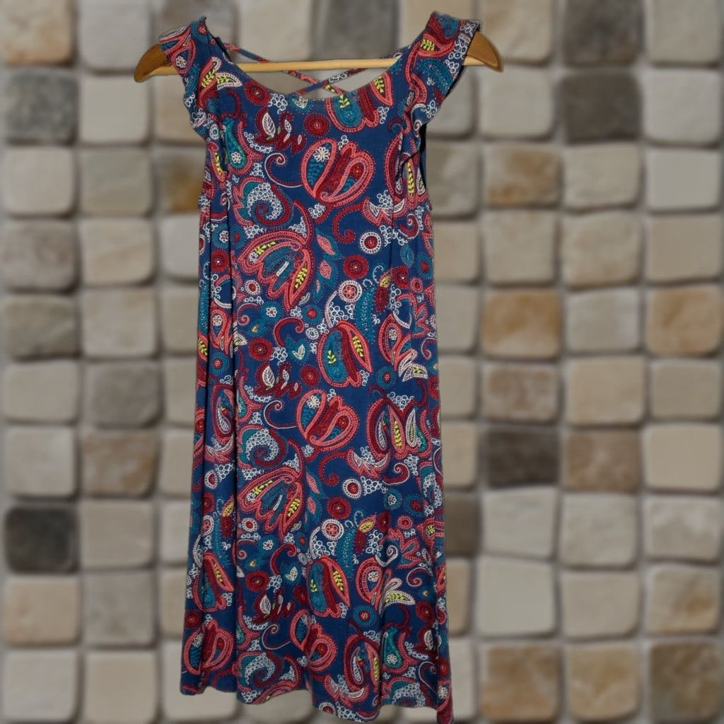 Loft LOFT Dress Womens XXSP Petite Multicolor Paisley Flutter Sleeve Sundress Size XXS / US 00 / IT 34 - 1 Thumbnail