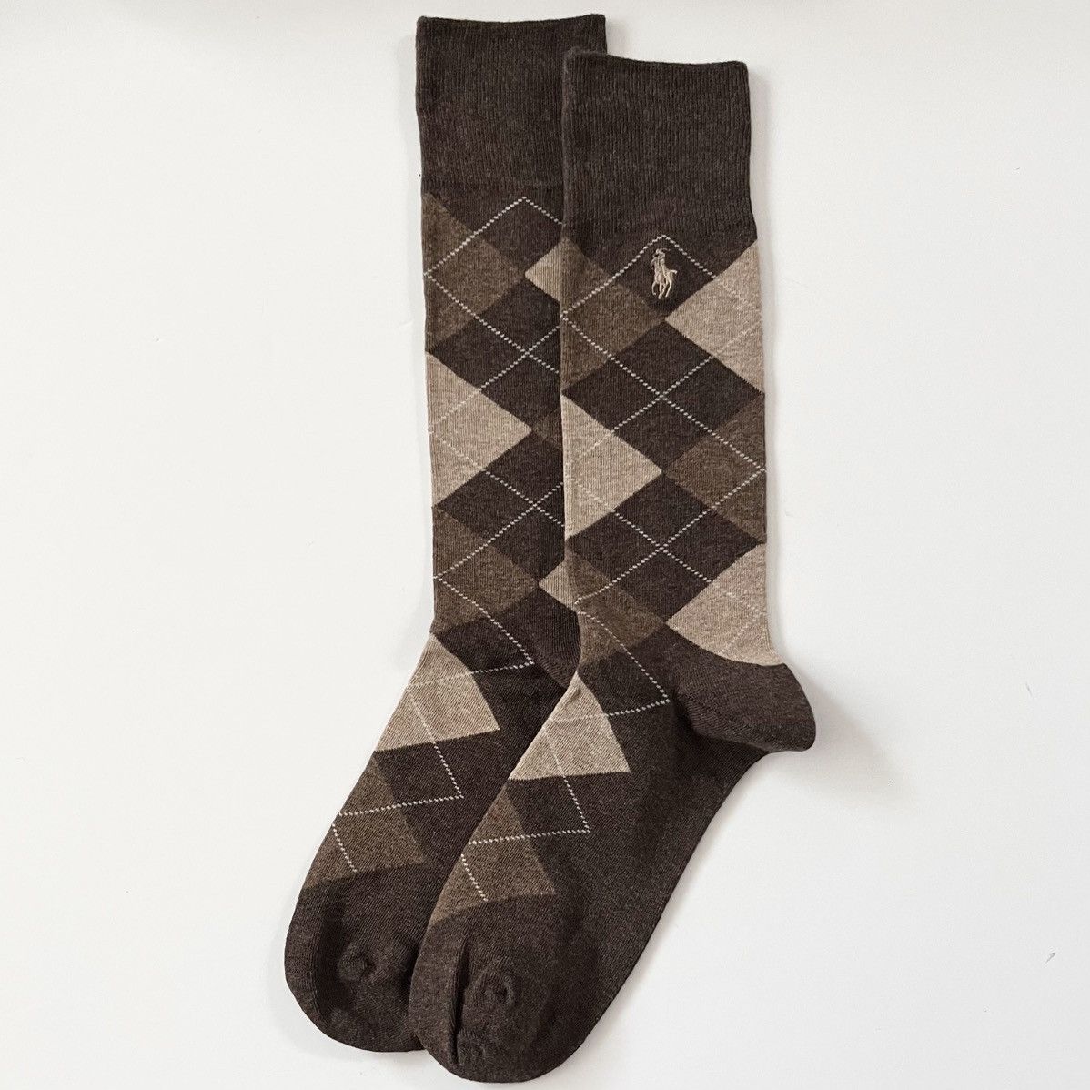 Ralph Lauren Argyle brown long socks Size ONE SIZE - 1 Thumbnail