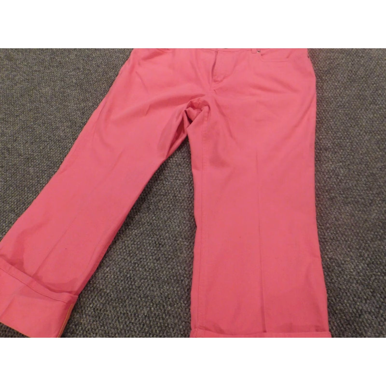 Izod IZOD Jeans Womens 14 Pink Straight Stretch Denim Cuffed Modern Pockets Zipper Regular Inseam 24 Size 36" / US 14 / IT 50 - 7 Thumbnail