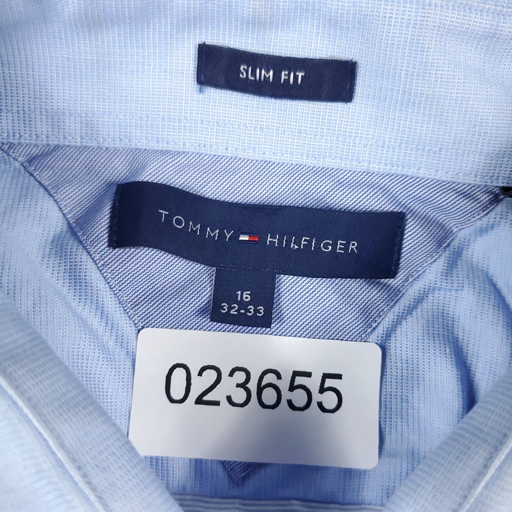 Tommy Hilfiger Tommy Hilfiger Dress Shirt Mens 16 Blue Long Sleeve Button Up Pocket Classic Modern Size 42R - 6 Thumbnail