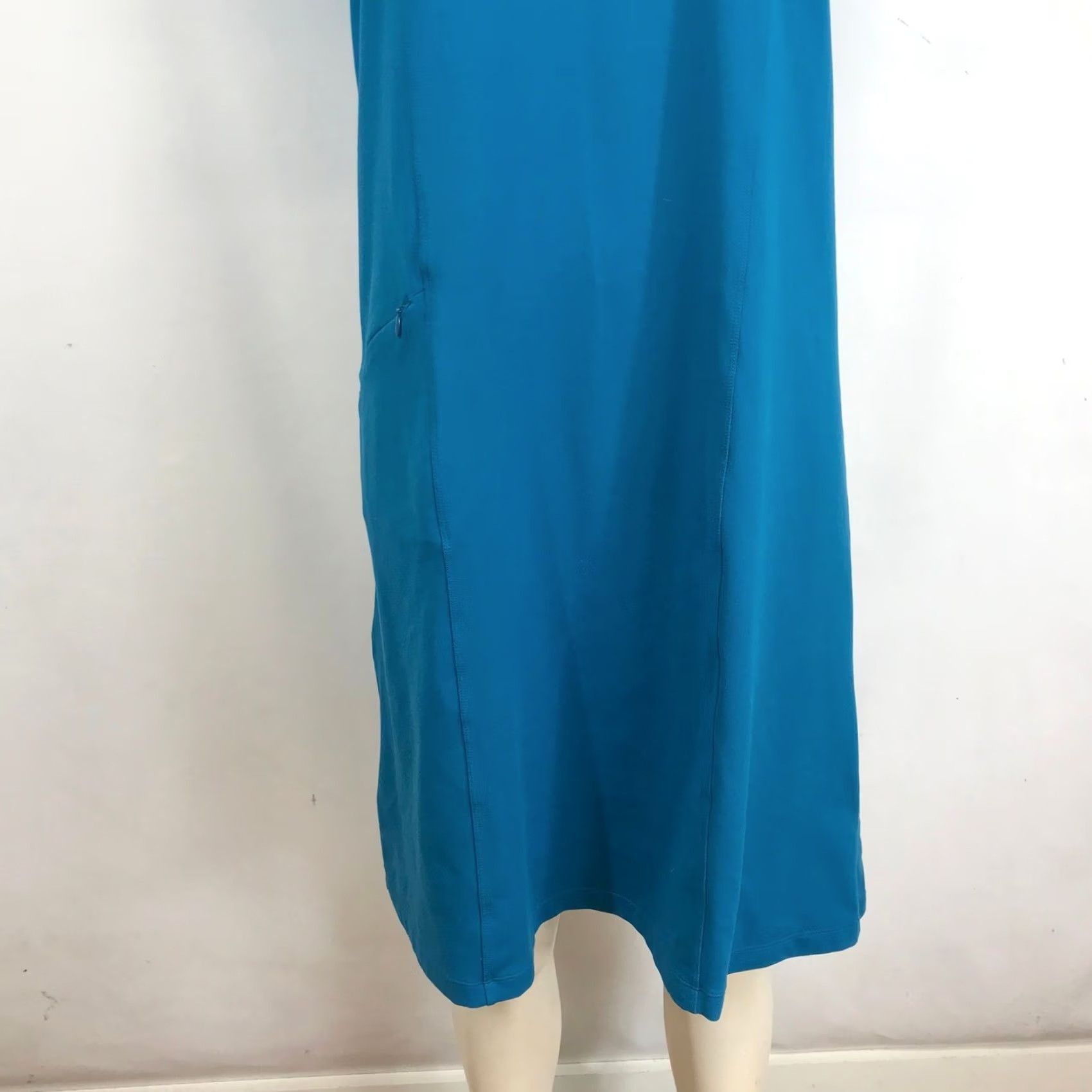 Toad&Co Toad&Co Womens Teal Blue V-Neck Short Sleeve Shift Dress Zip Pocket Large Size 36" / US 14 / IT 50 - 3 Thumbnail