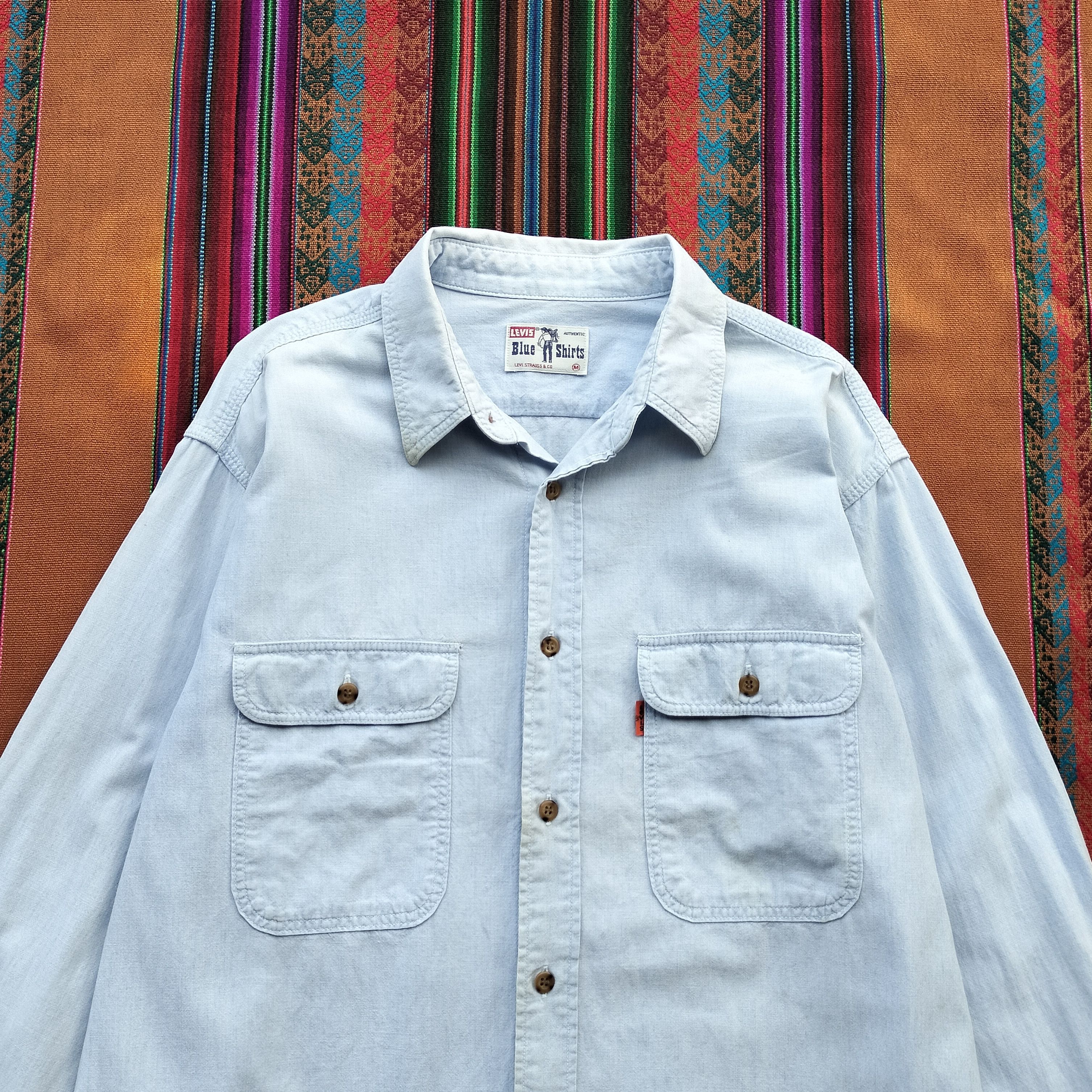 Levi's Levis vintage Clothing orange tab blue shirt Size US M / EU 48-50 / 2 - 2 Thumbnail