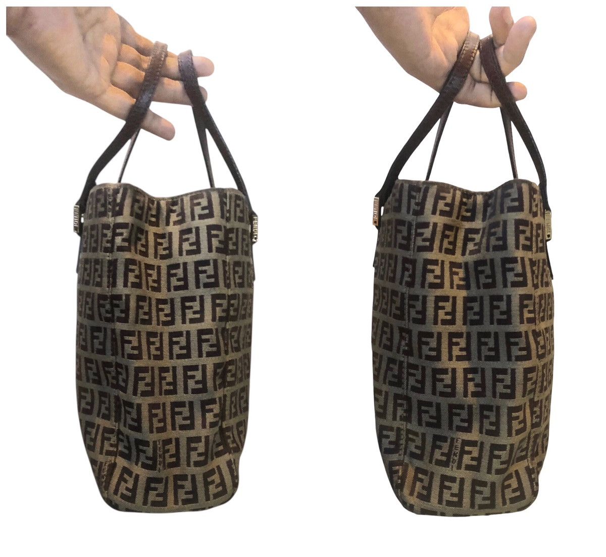 Fendi 🔥Vintage FENDI ROMA 2000-2010 Small Zucchino Canvas Tote Bag Size ONE SIZE - 15 Thumbnail