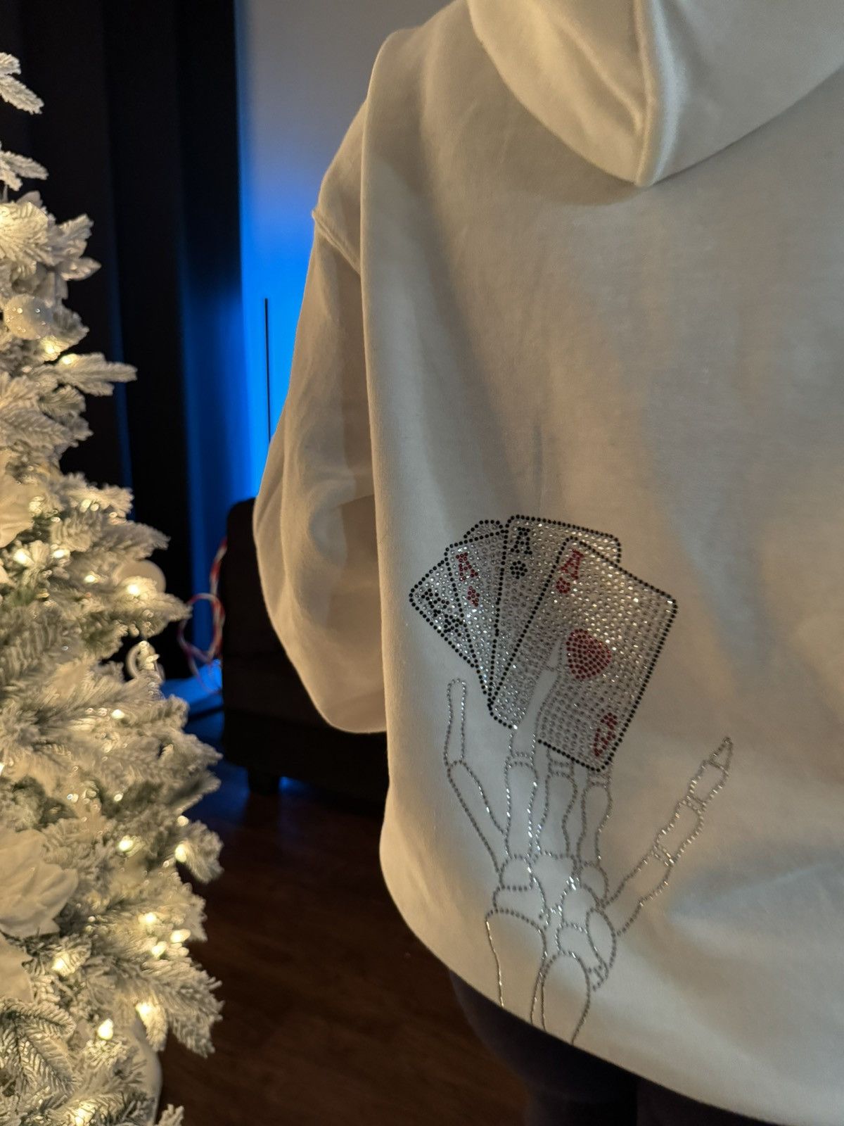 Vintage Rhinestones Poker Cards Cross Vintage Hoodie Size US M / EU 48-50 / 2 - 4 Thumbnail