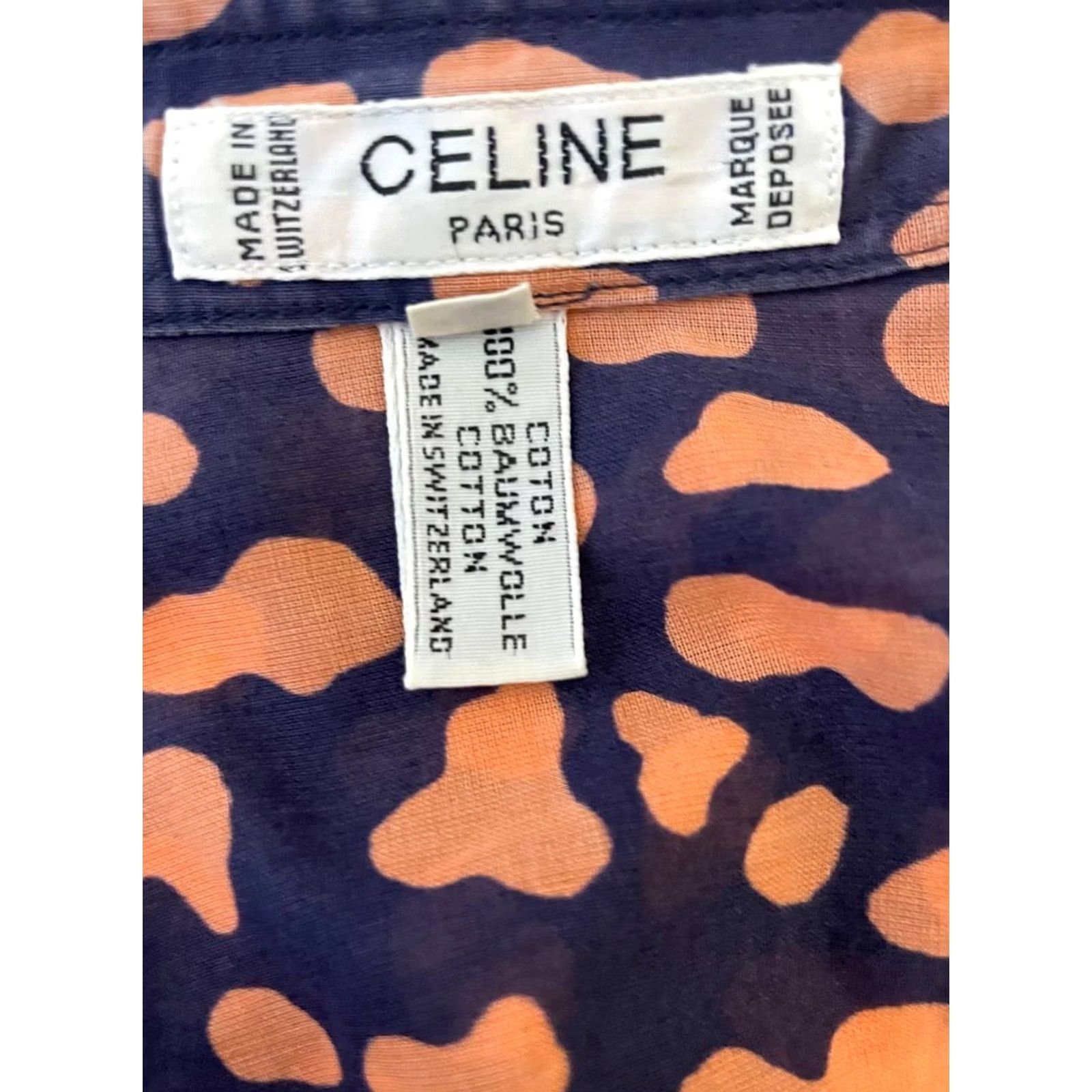 Celine Celine Paris Shirt Mens 44 Black &Orange Short Sleeve Button-Down Collared Animal Print Casual Shirt Size US XXL / EU 58 / 5 - 3 Thumbnail