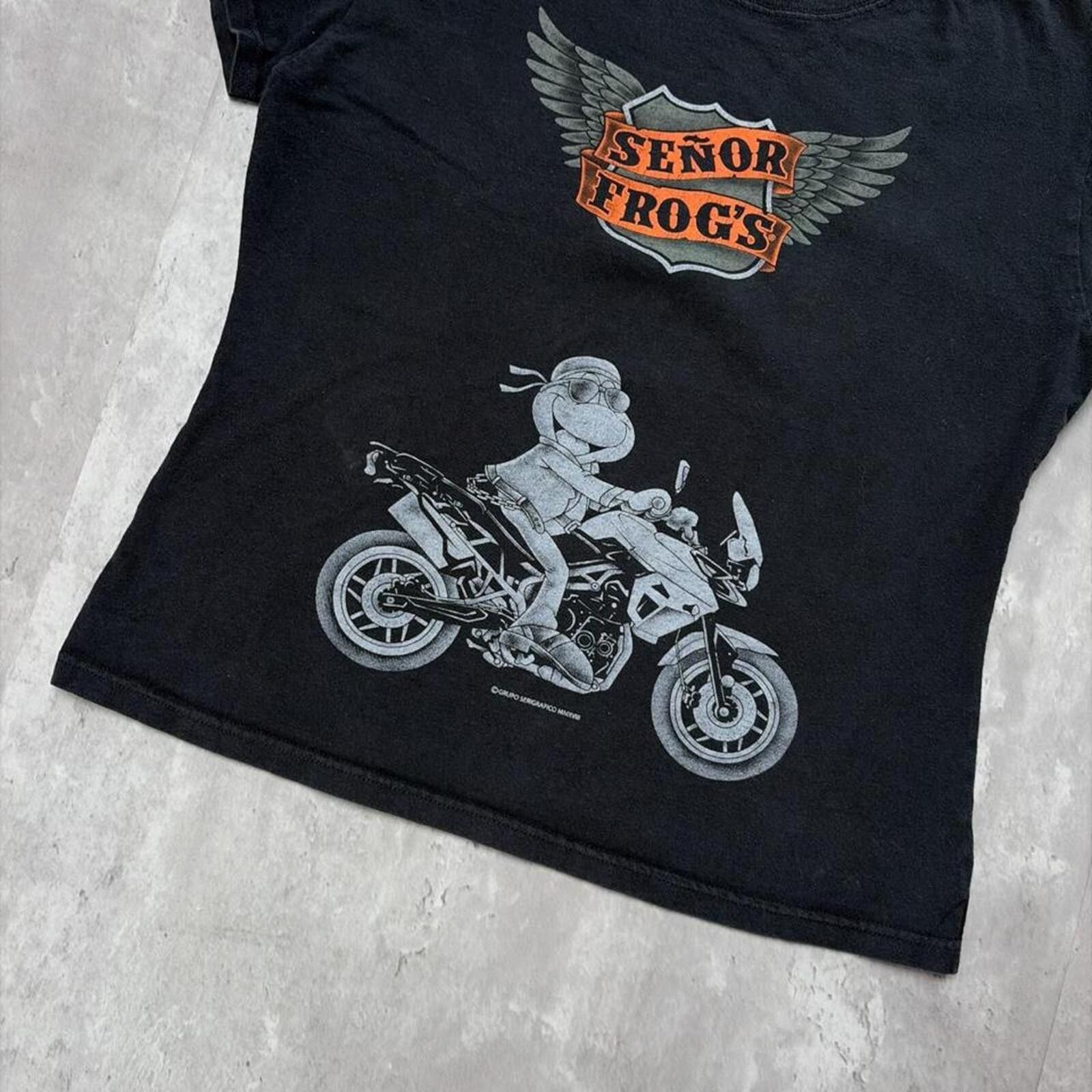 Other Y2K Black Señor Frogs Grunge Gothiv Bike T-Shirt Size XL / US 12-14 / IT 48-50 - 4 Thumbnail