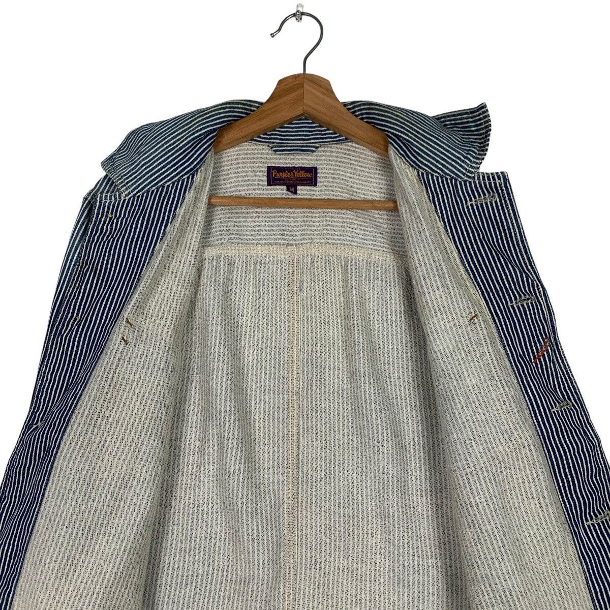 Japanese Brand PURPLE & YELLOW Hickory Striped Jacket #0224-C10 Size US M / EU 48-50 / 2 - 13 Thumbnail