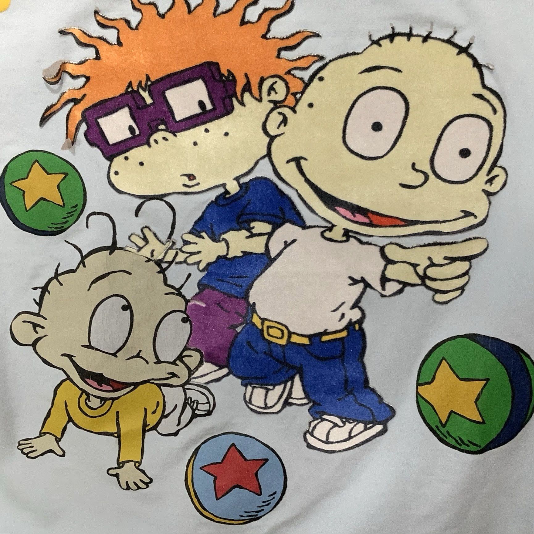 Nickelodeon Rugrats T Shirt Nickelodeon Blue XL Mens Embroidered Short Sleeve Cotton Felt Tommy Figure Size US XL / EU 56 / 4 - 2 Thumbnail