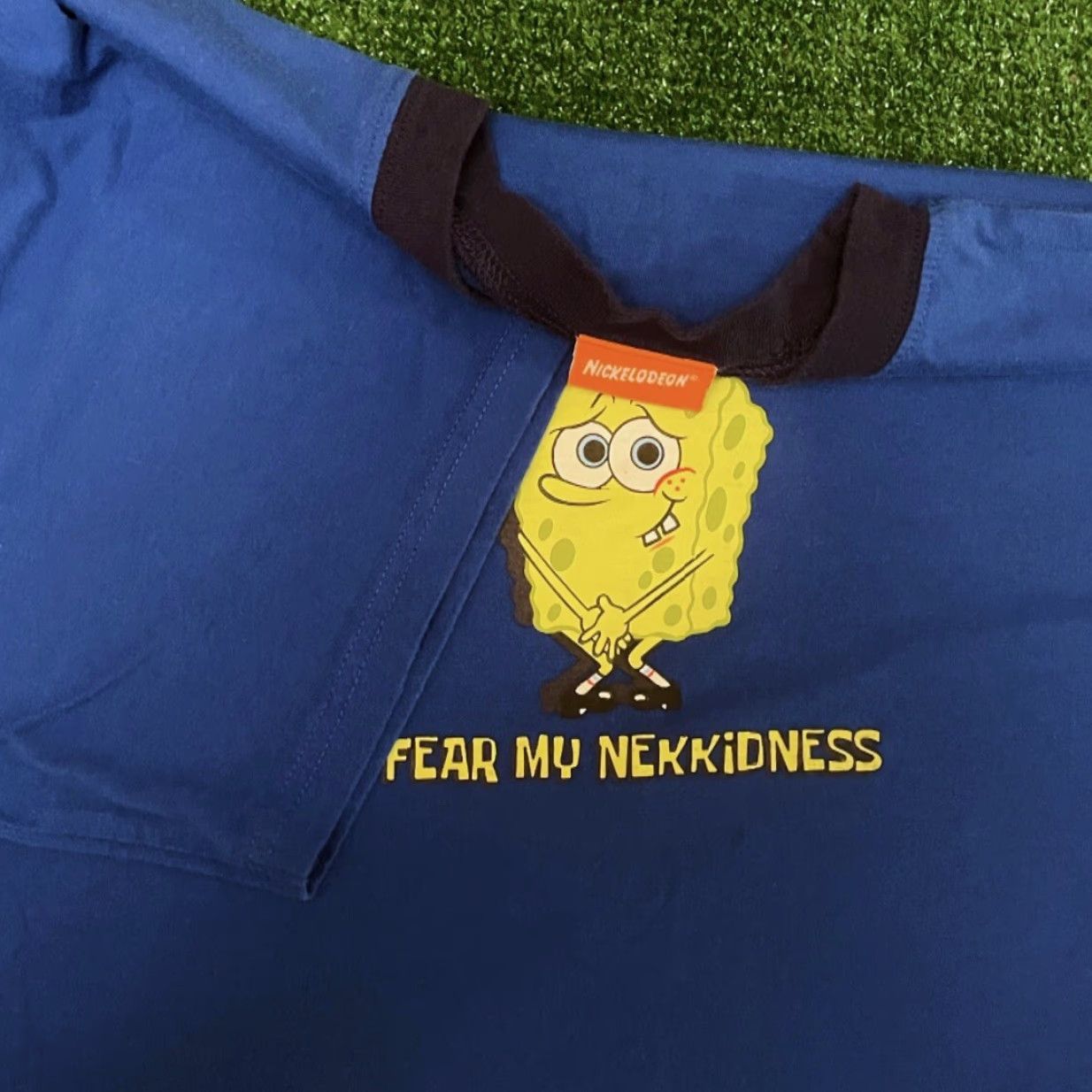 Nickelodeon VINTAGE Nickelodeon SpongeBob Cartoon Fear My Naked Y2k 2005 VTG Shirt Mens XL Blue Short Sleeve T-Shirt Funny 90s Y2k Cartoon Hip Hop Mens Size US XL / EU 56 / 4 - 2 Thumbnail