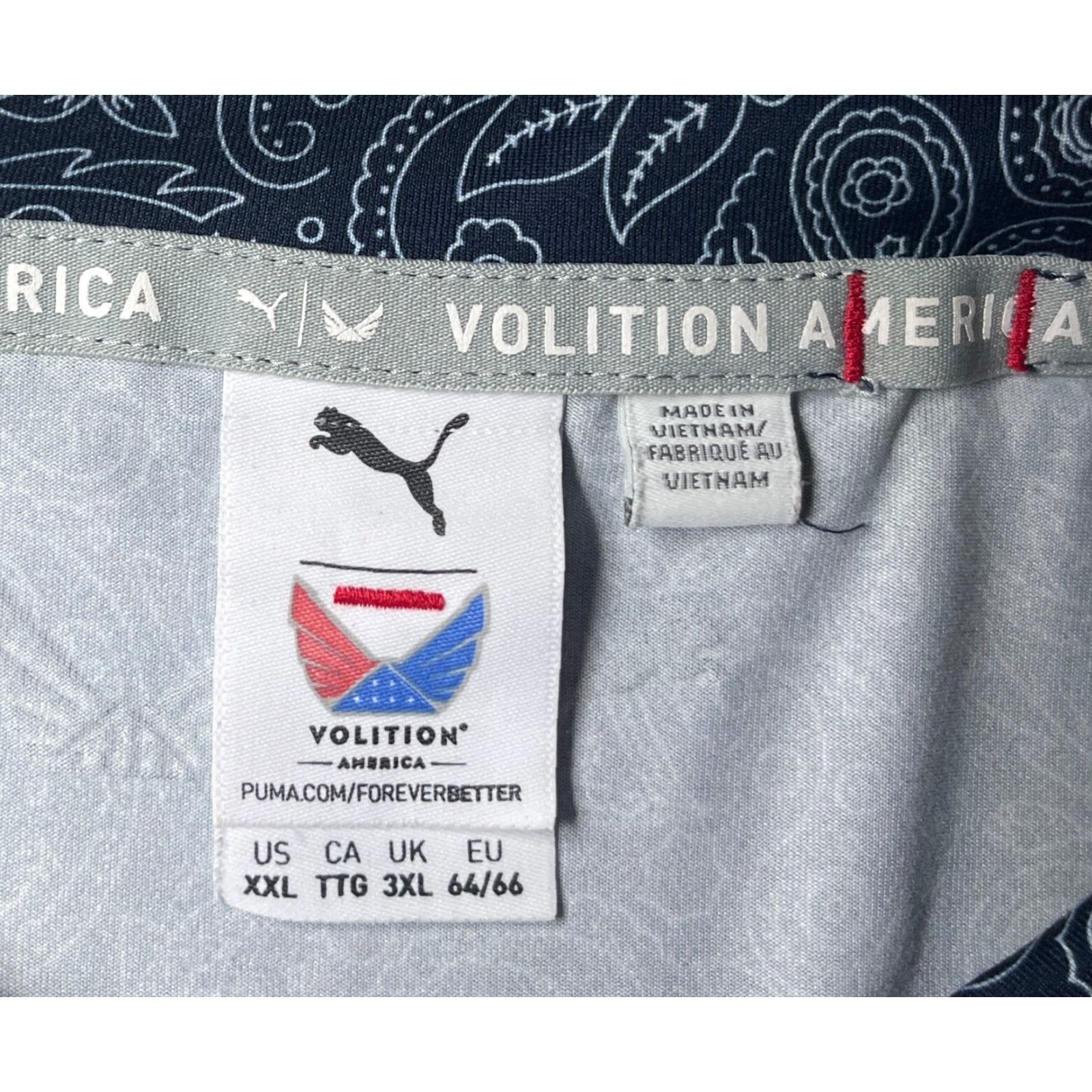 Puma MEN'S PUMA Volition Bandana Golf Polo Shirt POLO Shirt XXL BLUE Paisley 535303 Golf, Casual Mens Size US XXL / EU 58 / 5 - 7 Thumbnail
