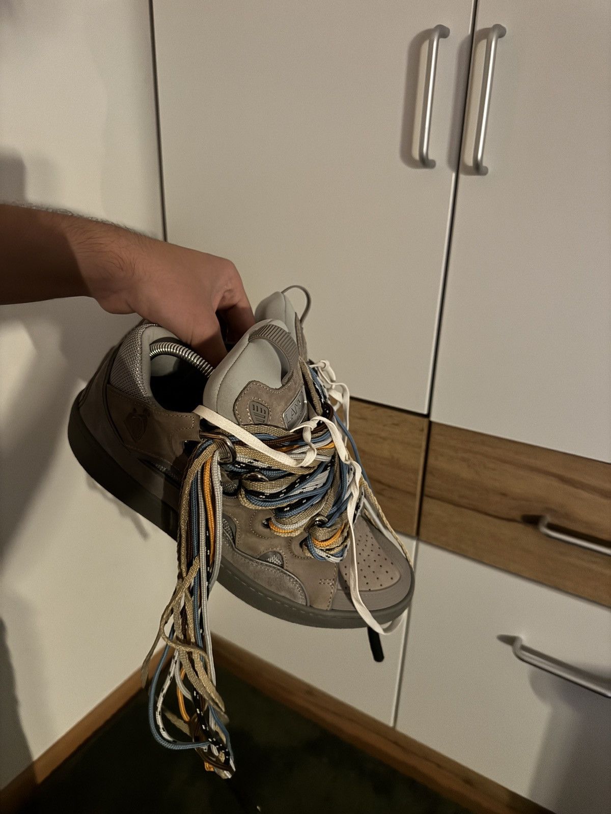 Lanvin Lanvin Curb Sneakers Beige Multi Lace 💧🌊 Size US 11 / EU 44 - 5 Thumbnail