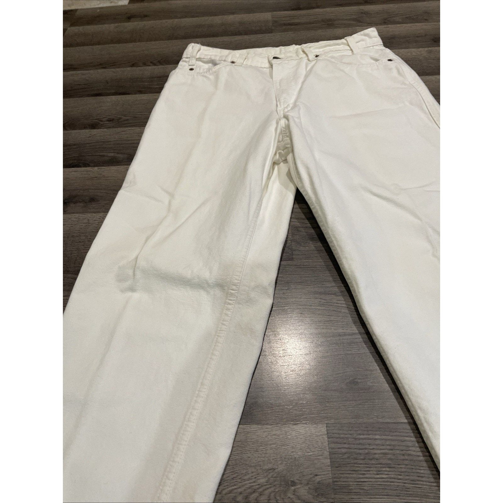 Levi's Vintage 1960s White W/White Tab Levi Strauss Jeans 34x32 Size US 34 / EU 50 - 3 Thumbnail