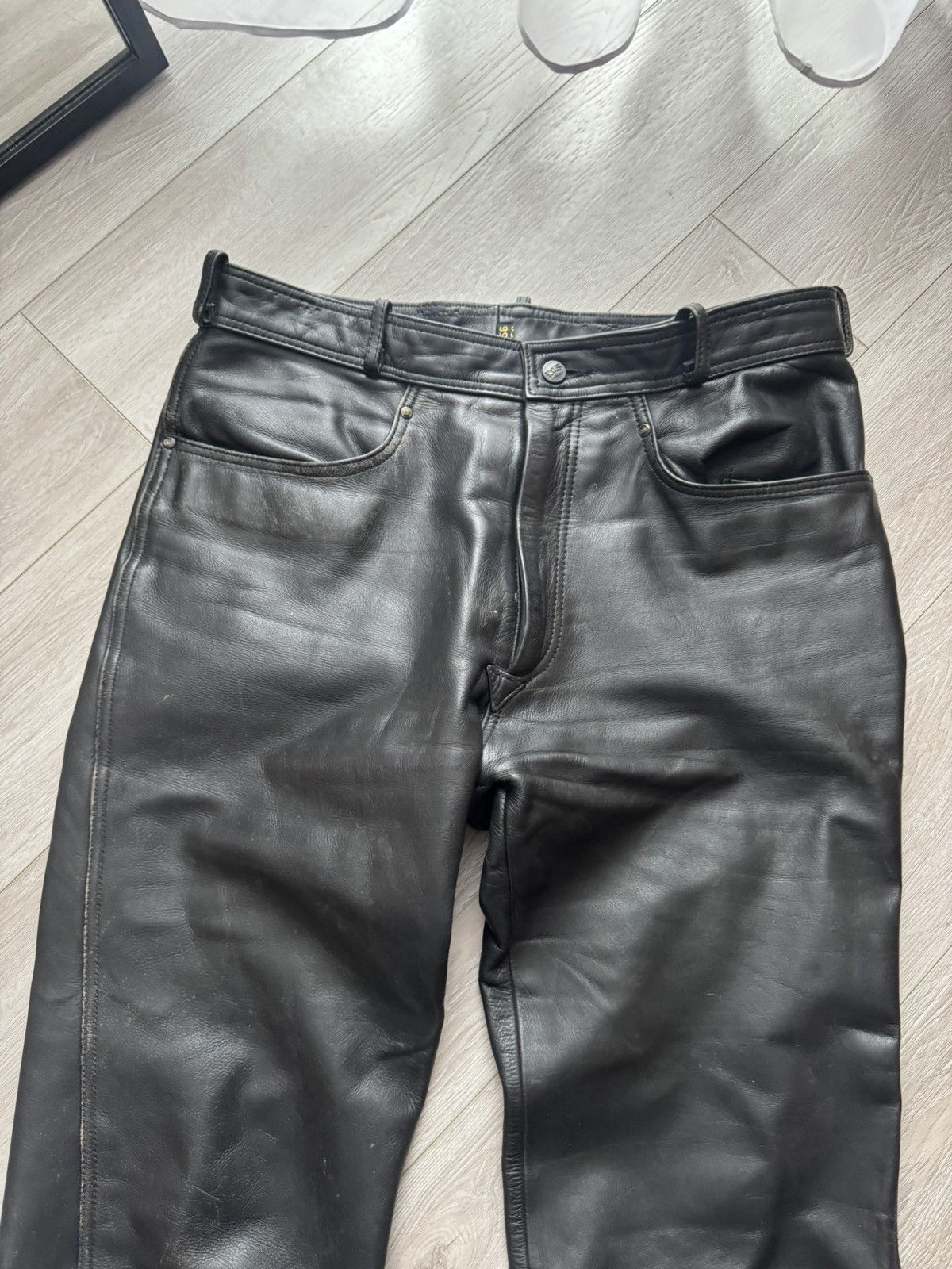 Leather Vintage IXS Leather Pants Black Riding Y2K Archival Size US 34 / EU 50 - 2 Thumbnail