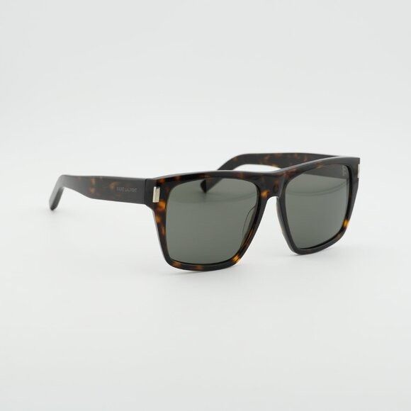 Saint Laurent Paris Saint Laurent SL424 002 Sunglasses Havana Square Frame, Grey Size ONE SIZE - 4 Thumbnail