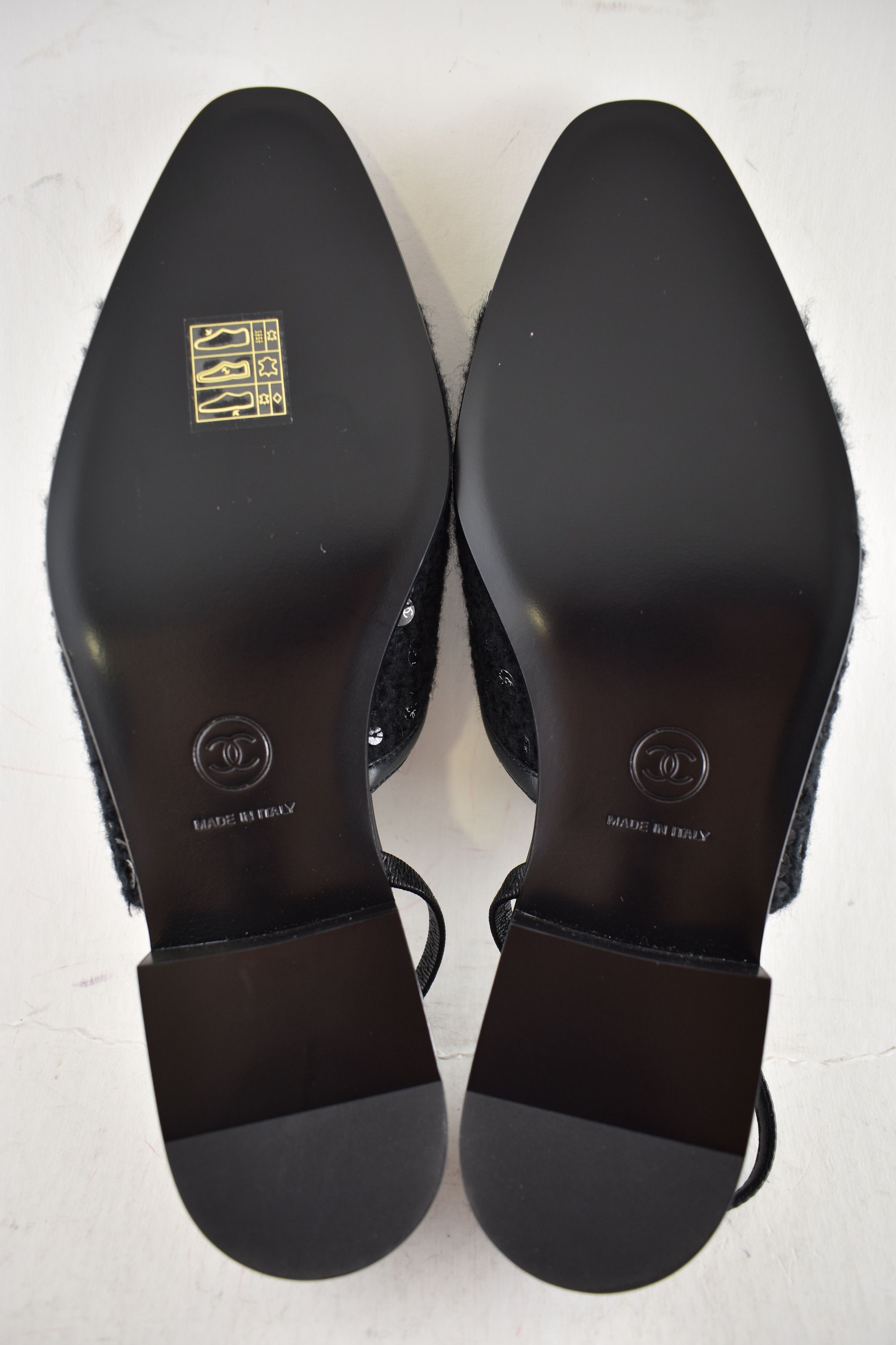 Chanel Chanel 24K Black Tweed CC Logo Slingback Ballet Flat 37 Size US 7 / IT 37 - 20 Thumbnail