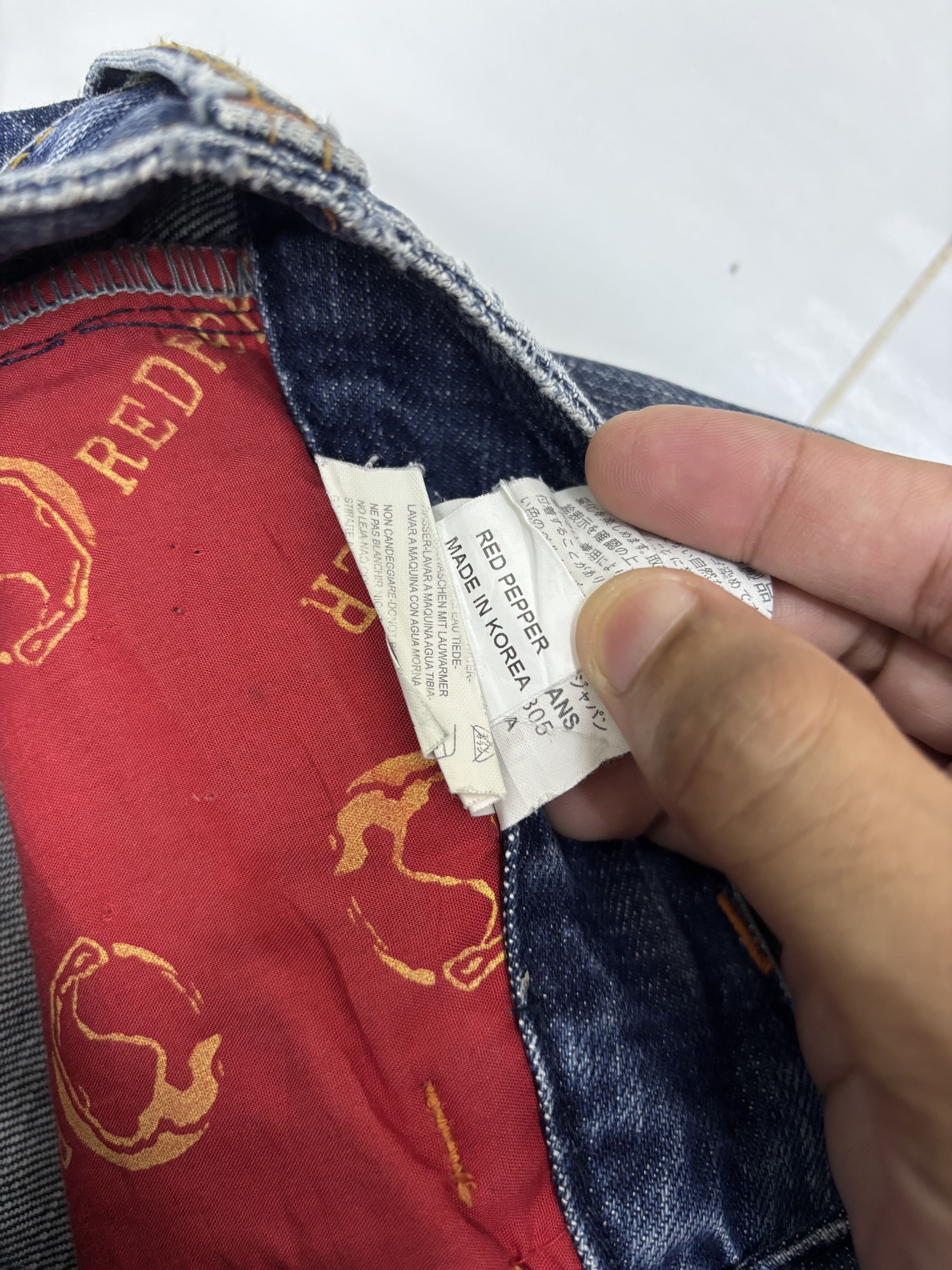 Hysteric Glamour × If Six Was Nine × Le Grande Bleu (L.G.B.) Vintage RED PEPPER Bootcut Flare Distressed Denim Jean Size 29" - 13 Thumbnail