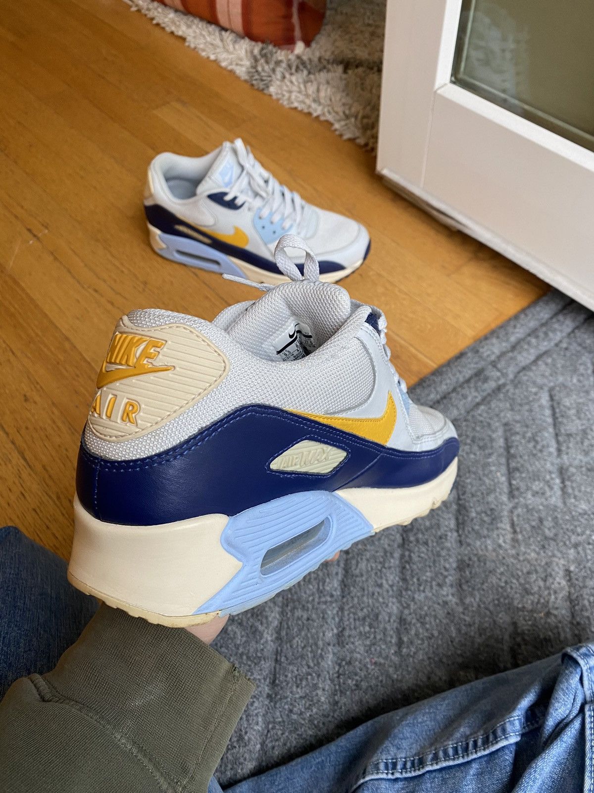 Nike Nike Air Max 90 Pure Platinum Blue Void Size US 9.5 / EU 42-43 - 18 Thumbnail