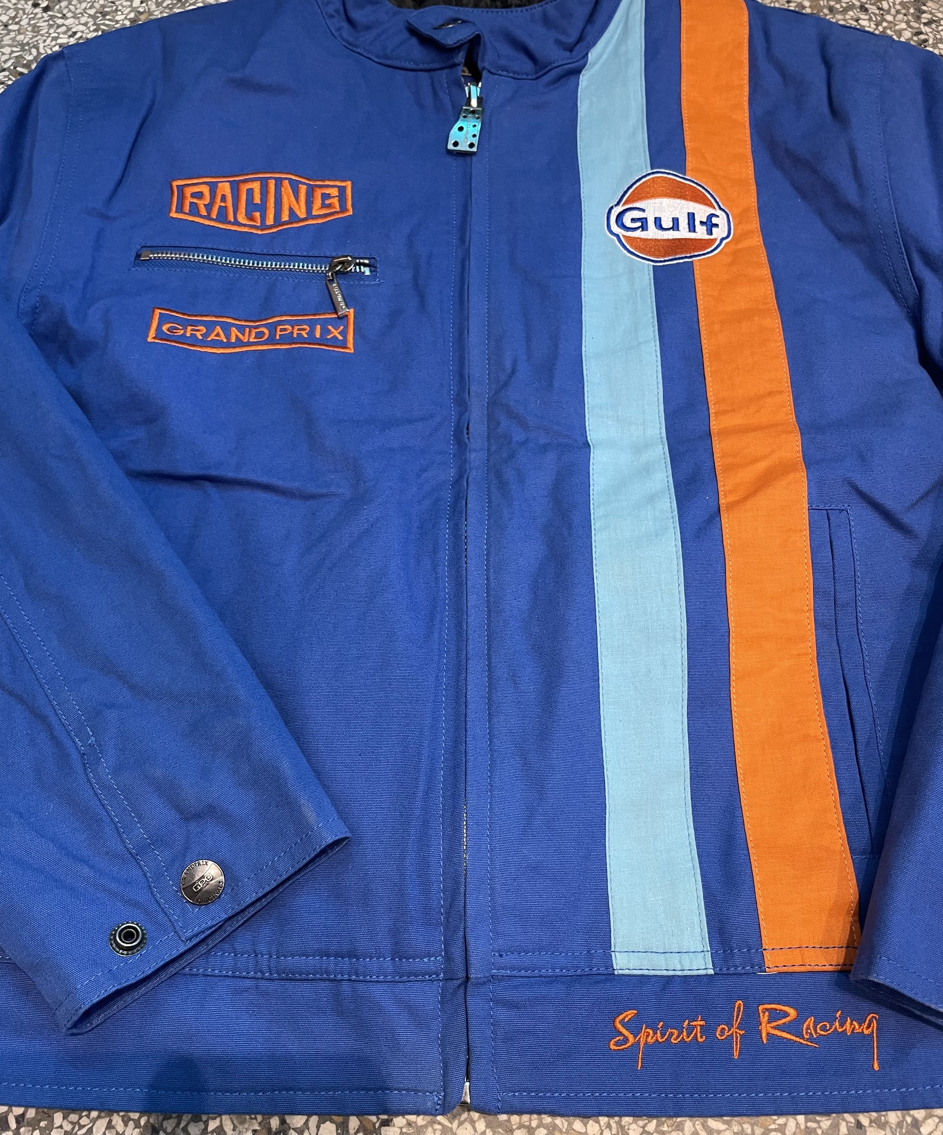 Vintage Gulf Racing Jacket Blue Motorsport Stripe Vintage Style Size US S / EU 44-46 / 1 - 2 Thumbnail
