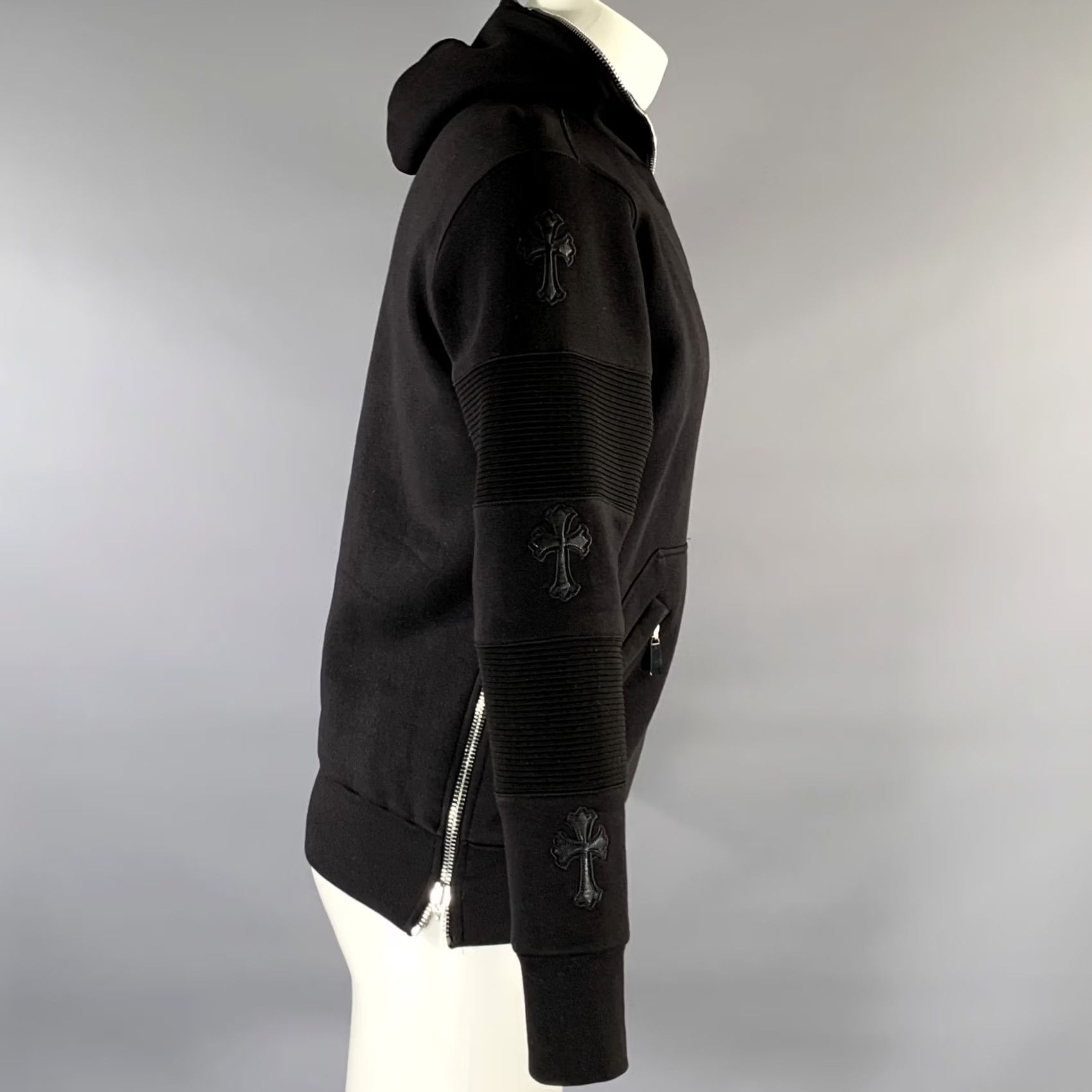 Vintage AMAL GUESSOUS Graphic Double Zipper Jacket Cotton Blend Black Size M Chest M Size US M / EU 48-50 / 2 - 2 Thumbnail