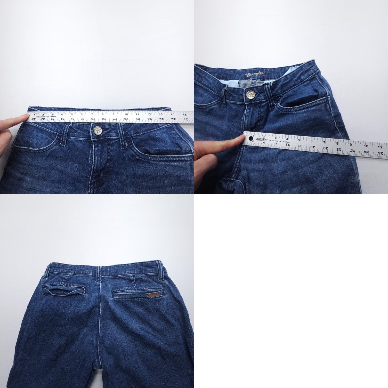 Wrangler VINTAGE Wrangler Retro Jeans Dark Blue 28 x 34" Low Rise Flare Bell Bottom Regular Size Women Size 28" / US 6 / IT 42 - 9 Thumbnail