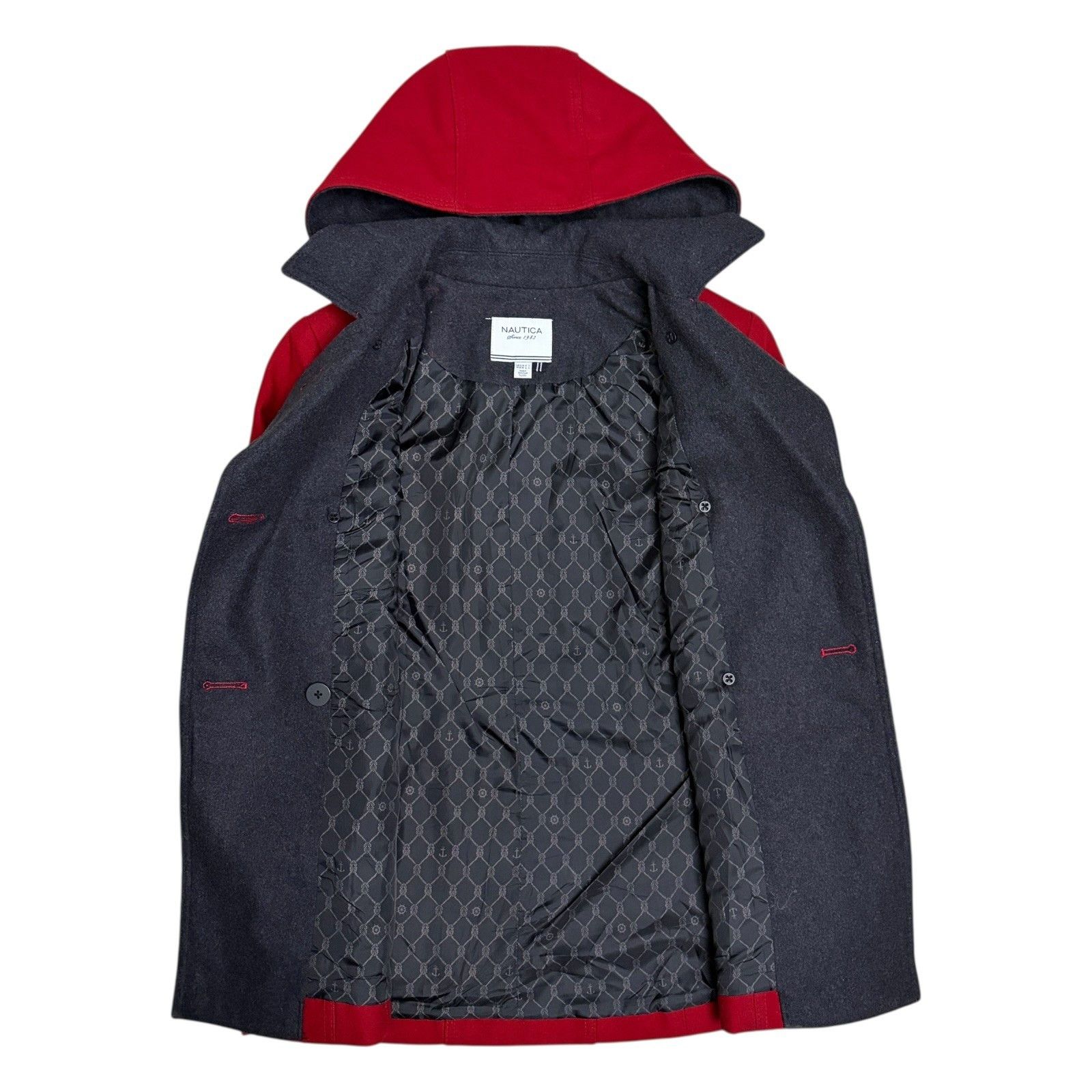 Nautica NAUTICA Recycled Wool Winter Casual Red Pea Coat Medium Size M / US 6-8 / IT 42-44 - 6 Thumbnail